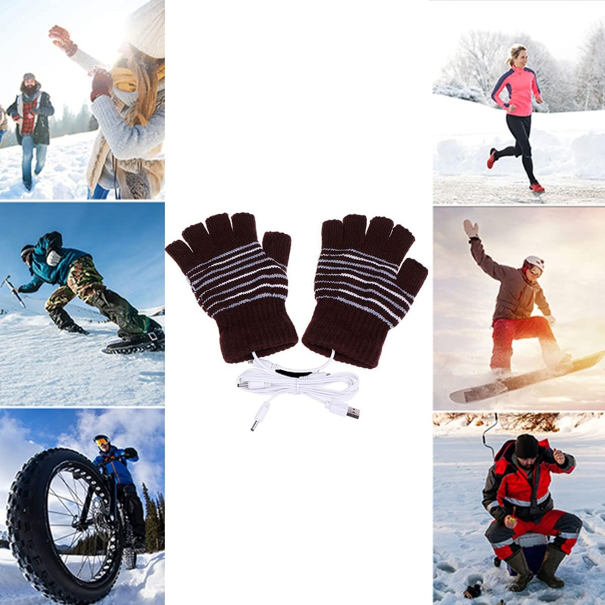 USB Beheizte Handschuhe, Beheizte Handschuhe &Uuml;ber USB, Waschbares, Unisex, F&uuml;r Radfahren, Skifahren, Wandern image number 2