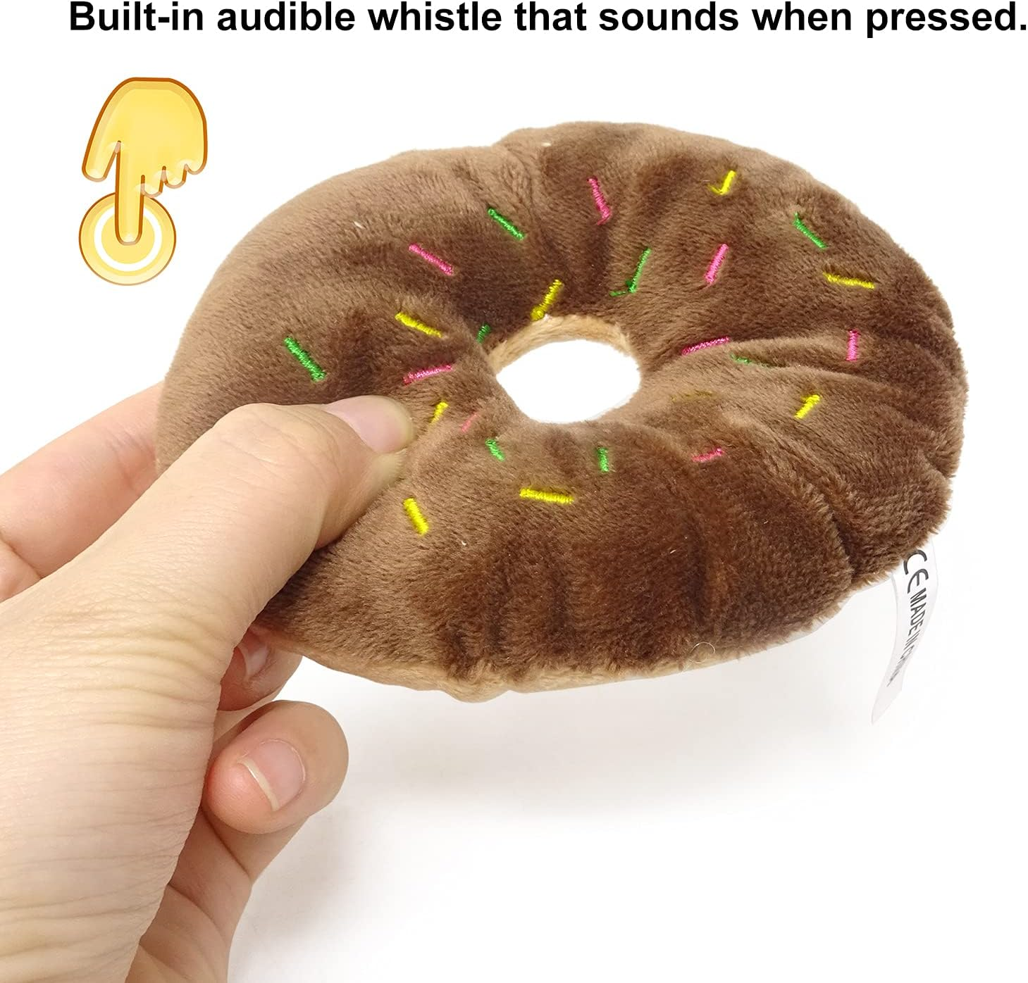 HONBAY 3PCS Donut Shape Plush Cat Catnip Toys Kitten Interactive Pillows Cat Gifts for Cat Lovers image number 3