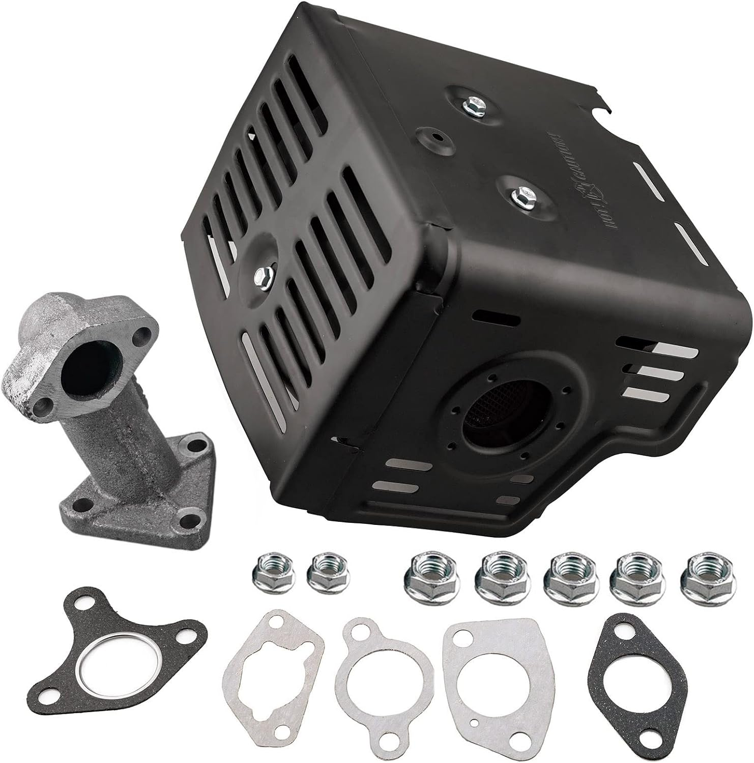 Jjing Muffler Exhaust Pipe Kit for Honda GX340 GX390 GX420 11Hp 13Hp 16Hp Engine Harbor Freight Predator 420Cc Champion 389Cc 420Cc 439Cc Engine image number 3