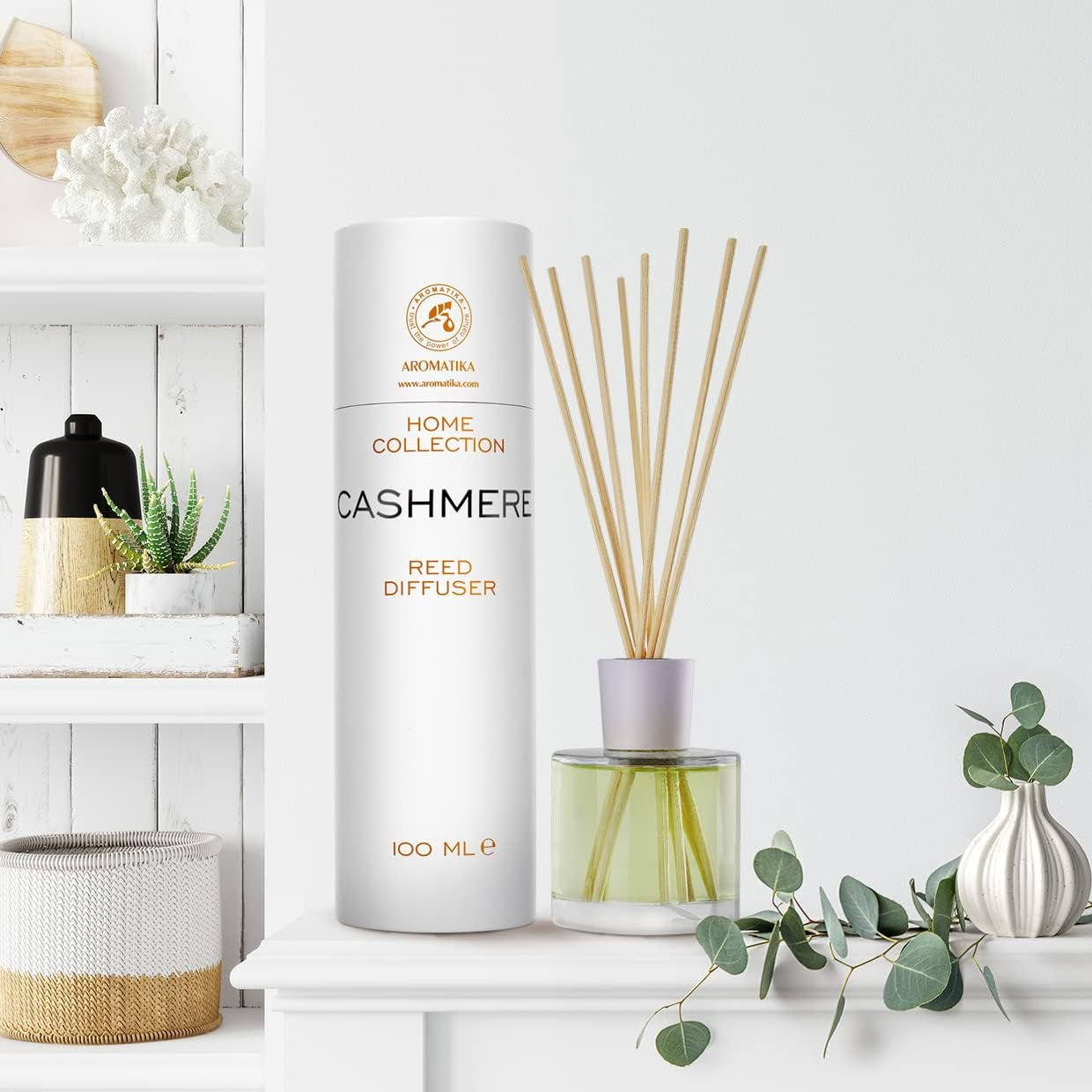 Reed Diffuser Cashmere 3.4 Fl Oz - Room Diffuser - Scented Diffusers with Bamboo Sticks - Home Fragrance - Air Freshener - Warm Scent - Fragrance for Living Room image number 6