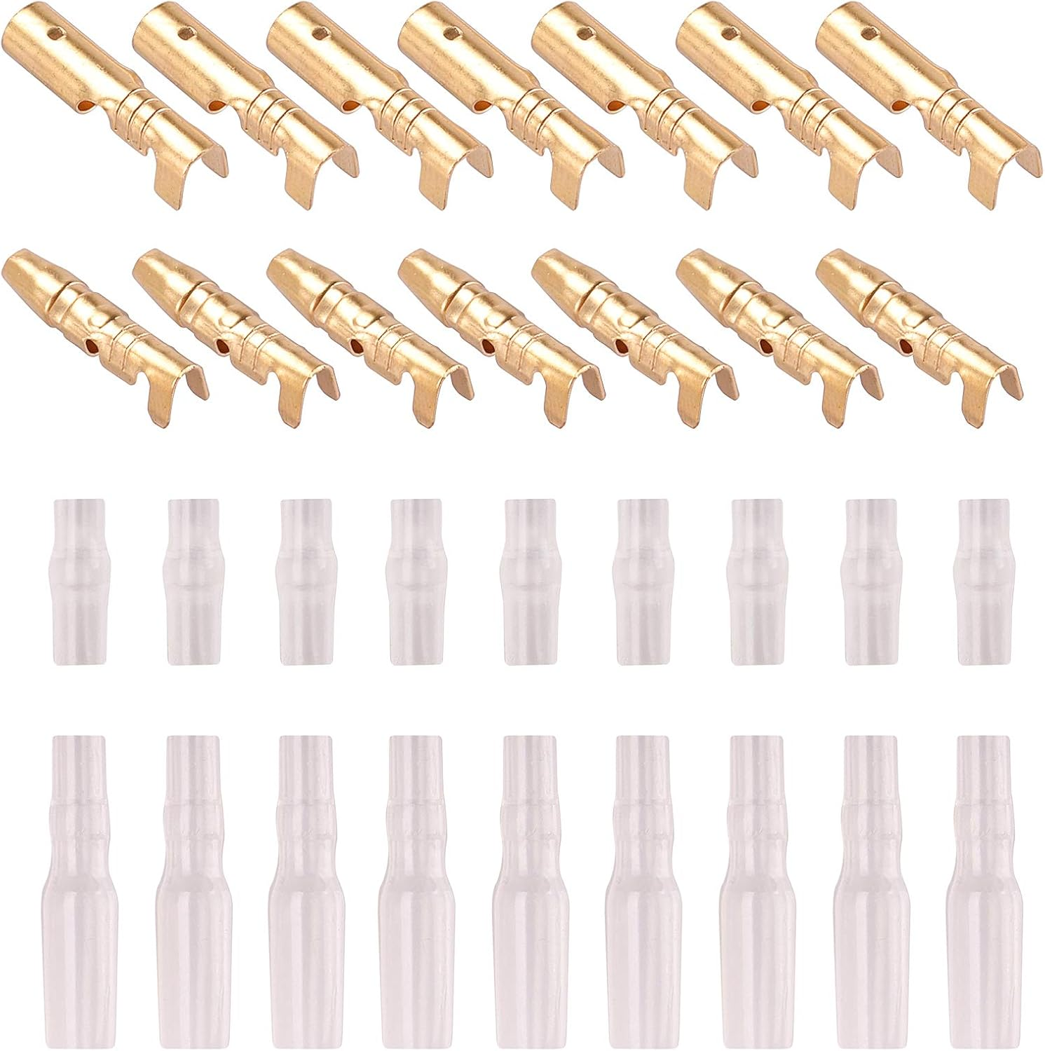 Kinstecks 200PCS 3.9Mm Bullet Connectors Kit Brass Bullet Male & Female Wire Terminals Connector with Insulation Cover for Motorcycle Motorbike Car Truck Scooter Boats Electric Instruments image number 4