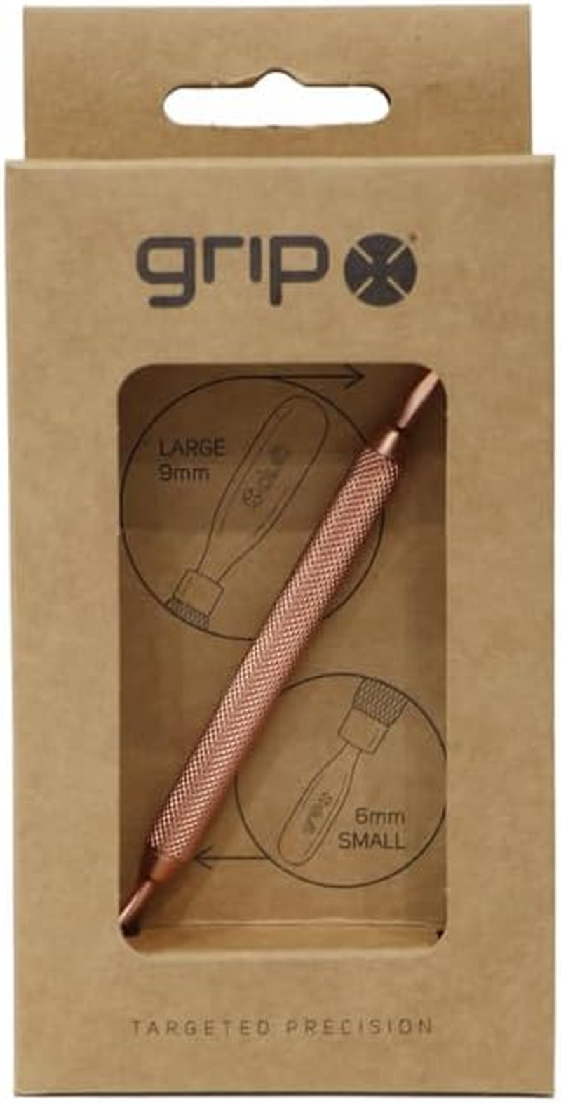 Grip Cuticle Pusher Double Ended Rose Gold R6 &ndash; Dual-Ended Stainless Steel Nail Tool for Pushing & Cleaning Cuticles &ndash; Non-Slip Rose Gold Finish for Professional Manicure Prep image number 2