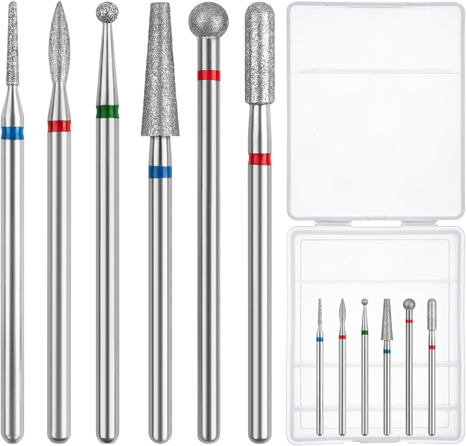 Difenni Cuticle Drill Bit,Nail Drill Bits Flame Cuticle Clean Drill Bit for 3/32''Electric Nail File Machine Cuticle Bit Nail Prep Tool (Red, Flame)