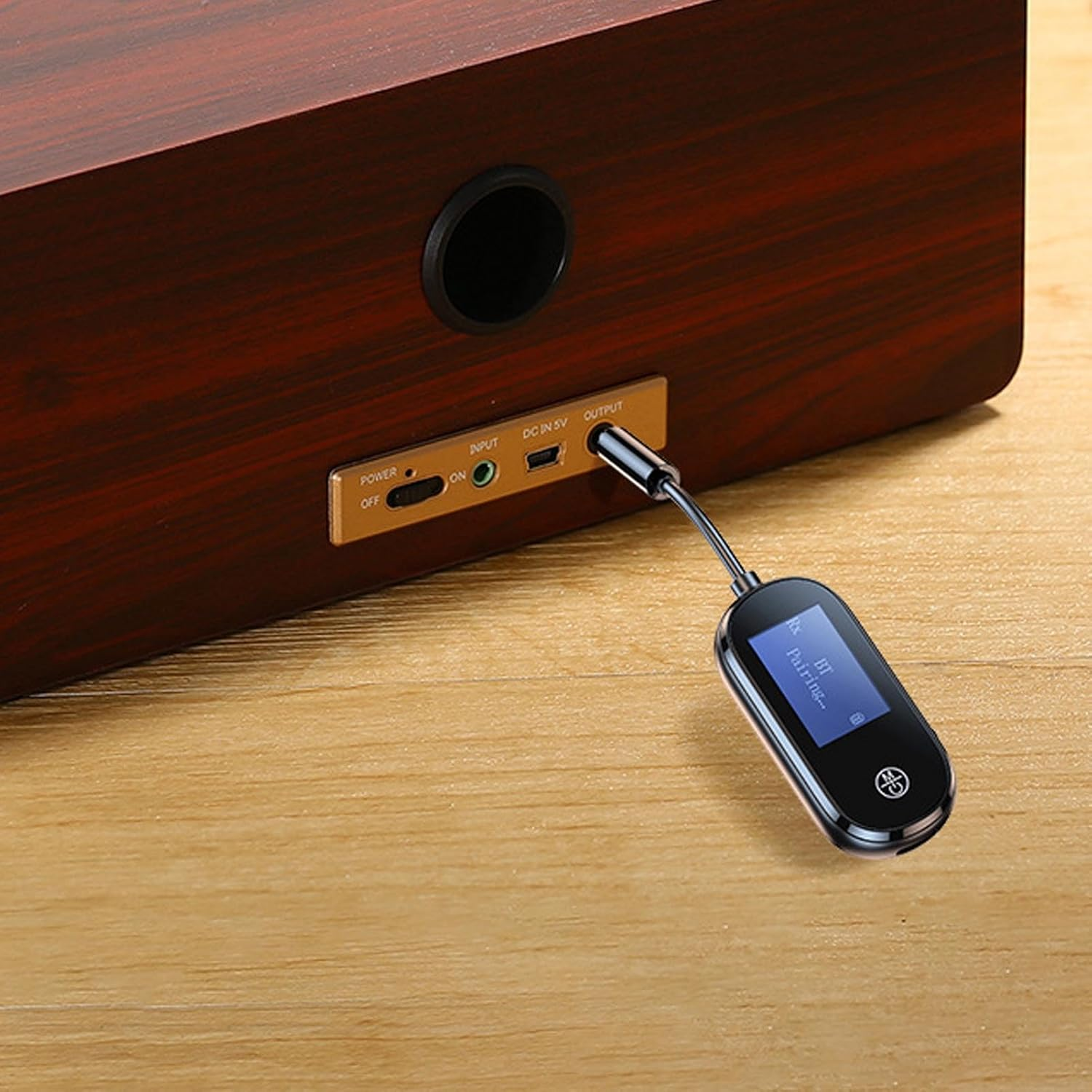 GOWENIC 5.3 Transmitter and Receiver, Hifi Sound Wireless Adapter with Aptx Low Latency and Display, with Airplane Adapter, for Home TV Laptop Travel image number 6