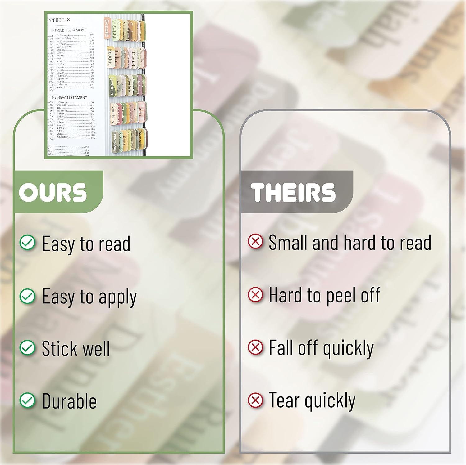 Mr. Pen- Bible Tabs, 75 Tabs, Laminated Bible Tabs for Women and Men, Bible Tabs for Study Bible, Bible Index Tabs, Bible Book Tabs, Bible Labels Tabs, Mr Pen Bible Tabs image number 6