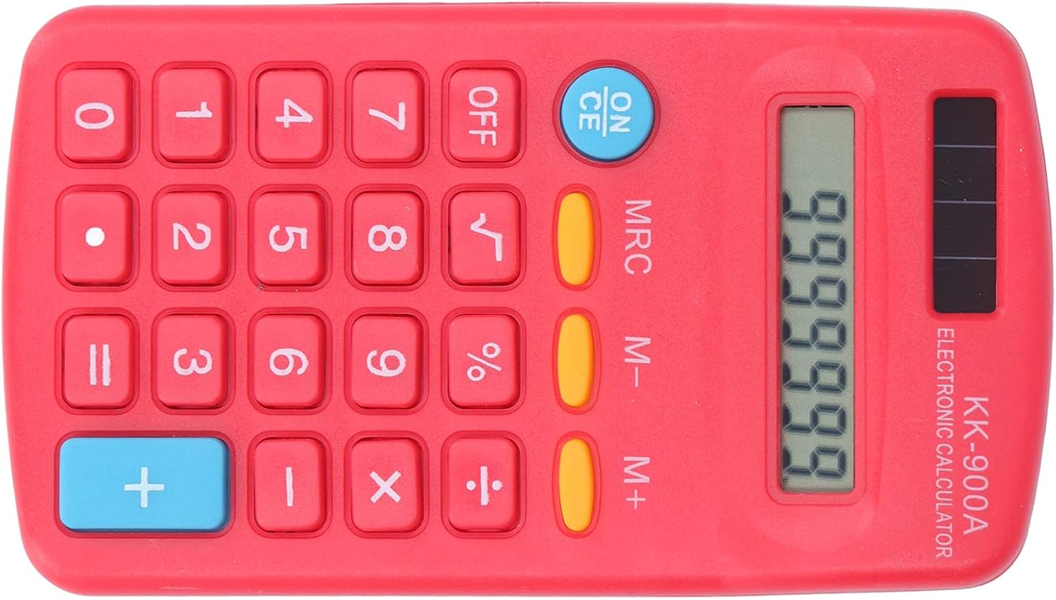 Mini Calculators, Electronic Desktop Calculator Handheld 8 Digit with LCD Display Sensitive Button Solar Battery Dual Power for Office School Business Calculating(Red) image number 5