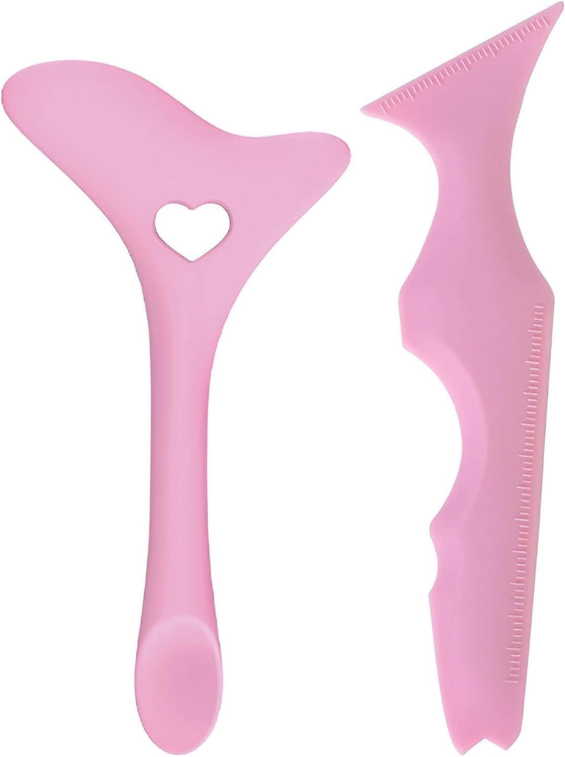 Ysuovuf 2Pcs Eyeliner Stencils, 5 in 1 Silicone Winged Tip for Eyebrows Eyelashes Lip Line Aid, Mascara Shield and Applicator Pads, Silicone Eye Makeup Tool Set for Beginners, (BLUE)