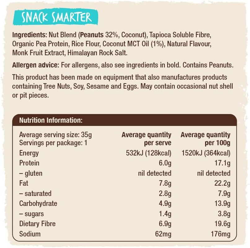 Bounce Peanut Butter Low Carb Low Cal Bar 35G X 15 (525G Total). Snack Healthy with Our Range of Nutritional Low Carbohydrate Low Calorie Low Sugar Bars and Healthy Snacks image number 1