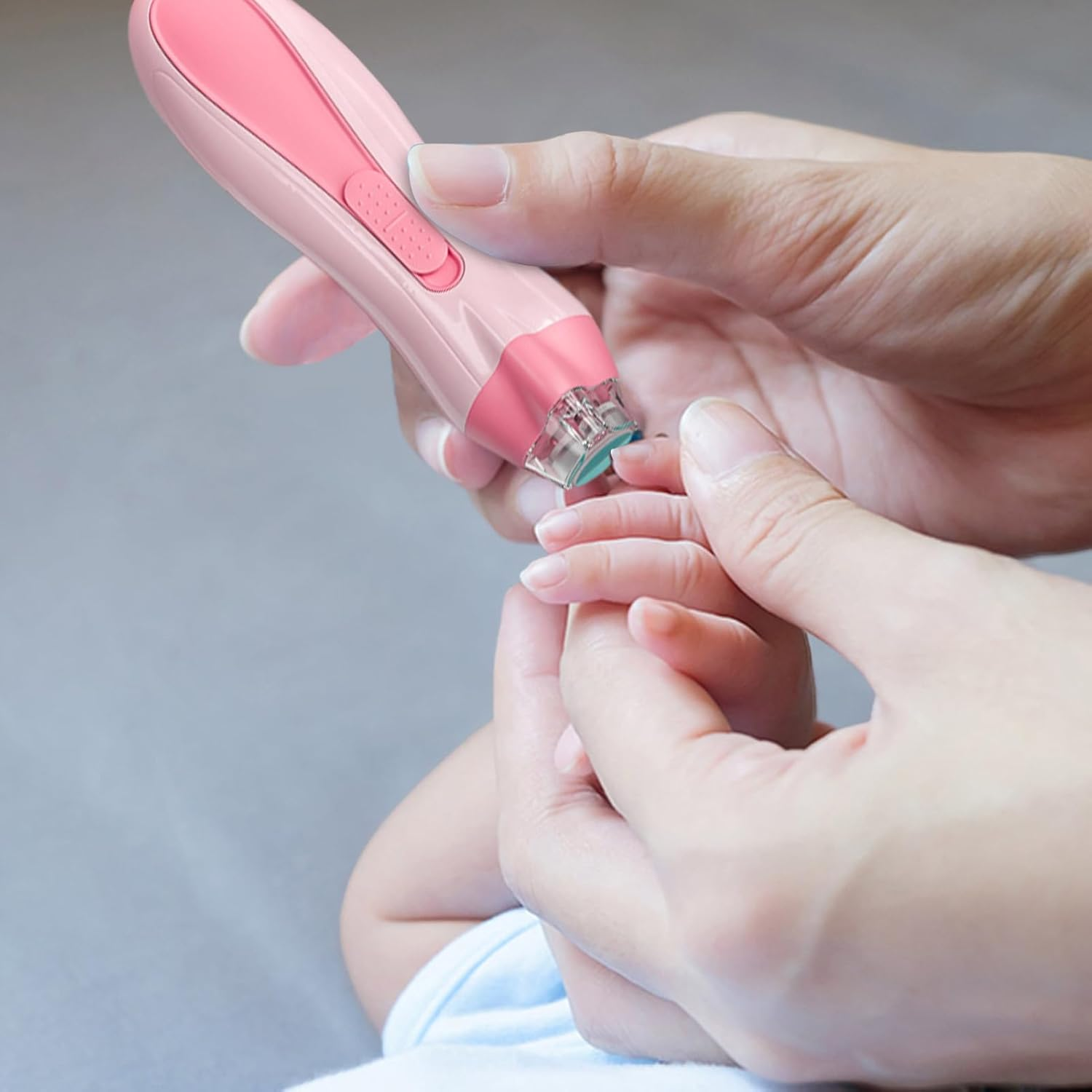Electric Baby Nail Trimmer - Electric Nail File for Baby | Electricc Naill Grinder, Trim Buffer Kit with Led Light Anti-Pinch Battery Powered Children'S Manicure Care Set for Boys Girls Babies - Pink image number 4