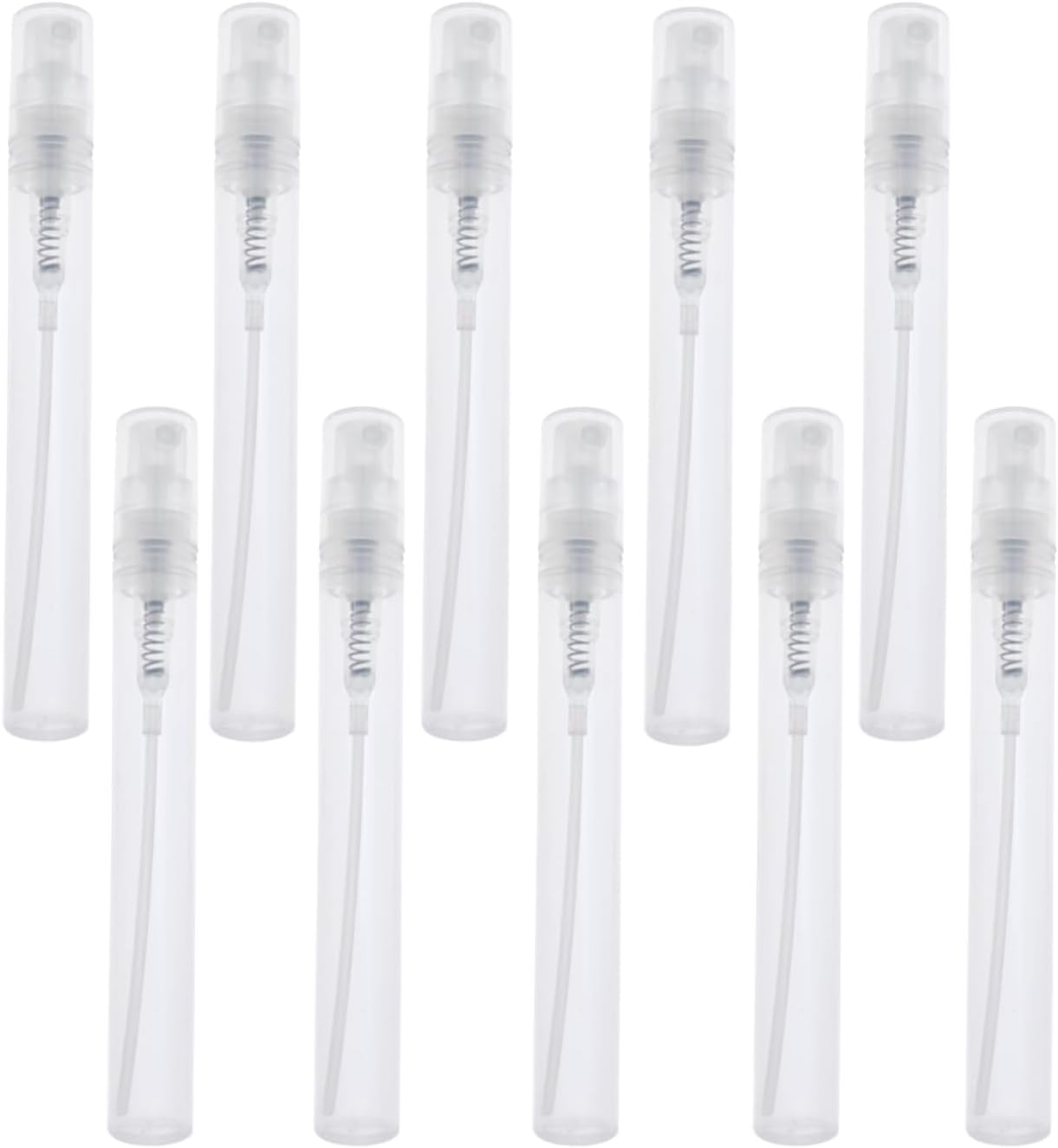 RIKWOG ZHIYE 10Pcs Mini Spray Bottles, 5Ml Plastic Refillable Empty Fine Mist Perfume Bottles Portable Sample Spray Containers for Travel Party Cosmetic Makeup Tool, Clear image number 3