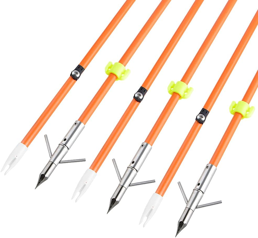 ZSHJGJR 32 Inch Bow Fishing Arrows Archery Fiberglass Fishing Hunting Arrows with Safety Slides for Compound Bow Recurve Bow Fishing Hunting 3/6/12Pcs image number 6