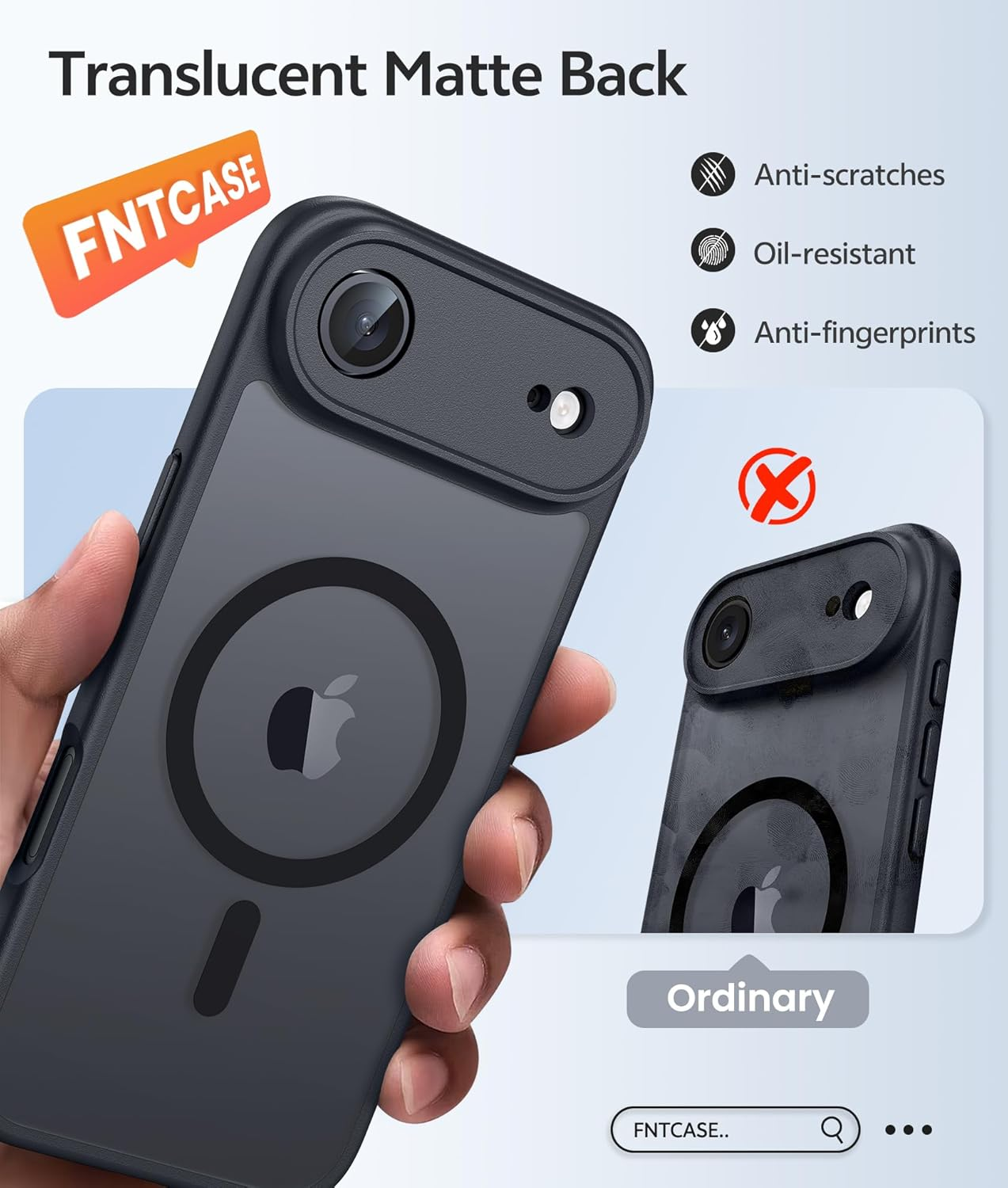 FNTCASE for Iphone Air Phone Case: Magnetic Translucent Matte Shockproof Slim Cell Phone Cover | Full Covered Camera Protection | Military Grade Drop Proof Anti-Fingerprint Protective Cases 2025 image number 1