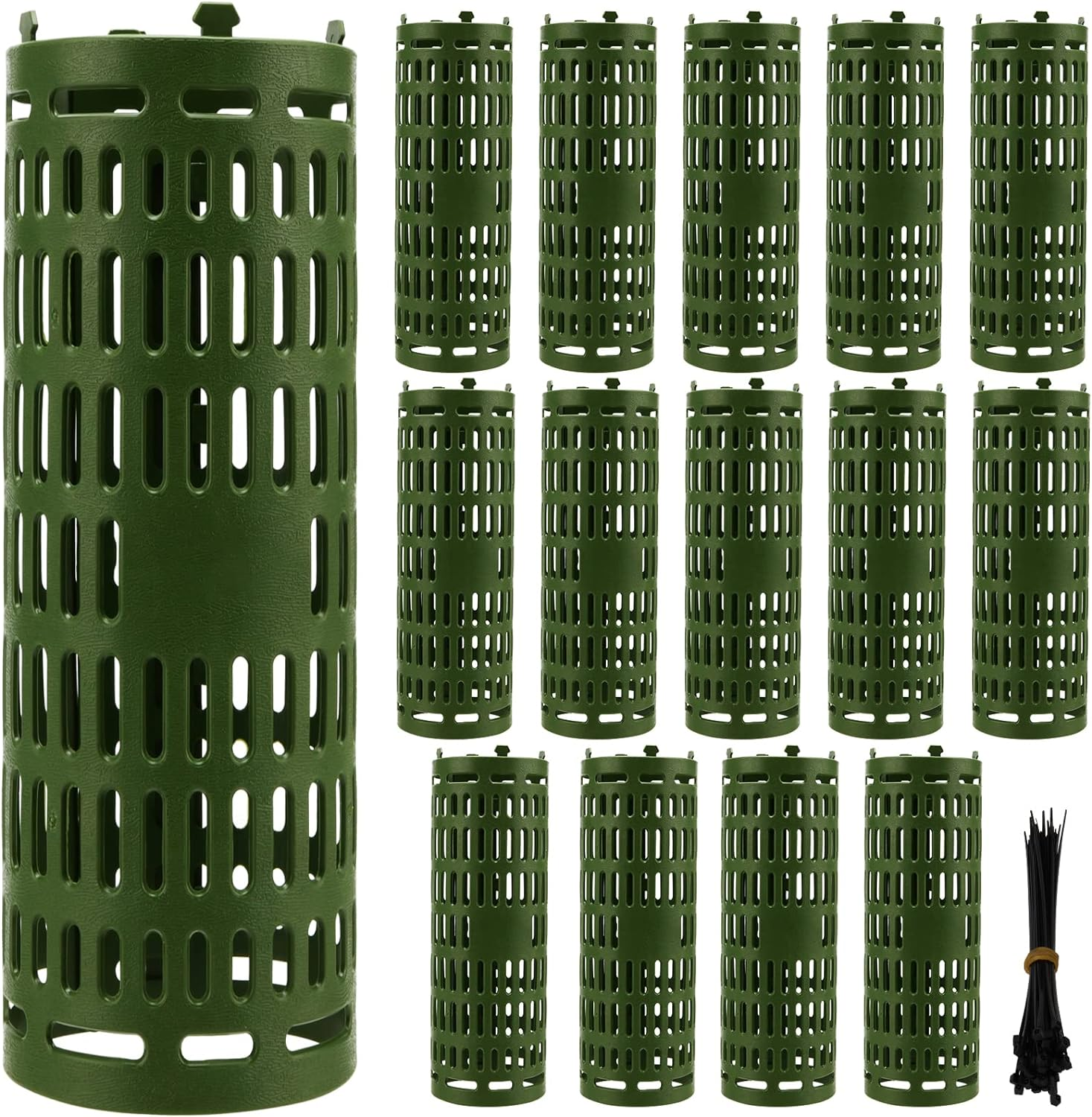 15 PCS Plastic Tree Trunk Protector, 15 X 10 Inch Adjustable Flexible Tree Guards with 100 PCS Black Zip Ties, Nursery Mesh Tree Bark Protector for Preventing Trees from Trimmers ﻿ image number 2