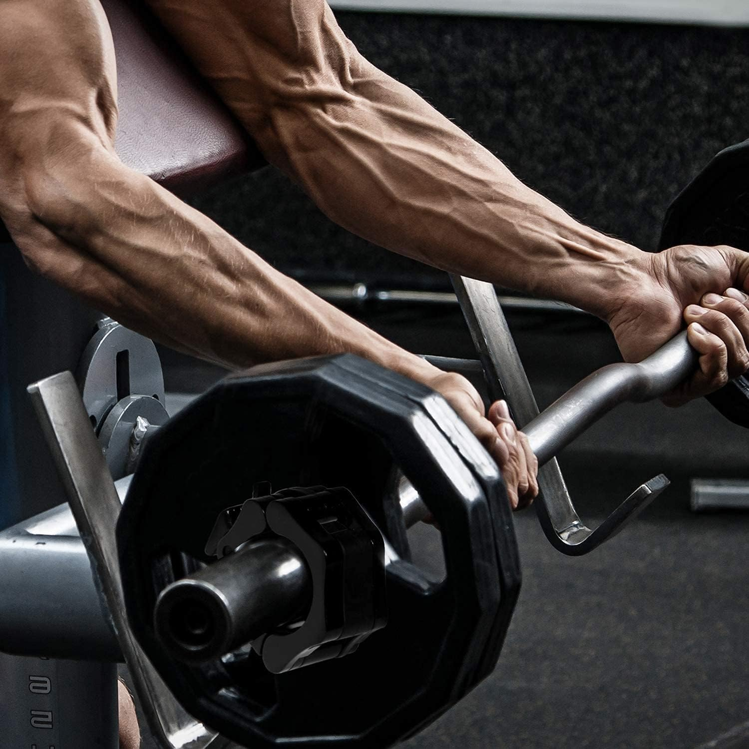 GW Tech Barbell Clamps 2 Inch, Heavy Duty Exercise Collars 2" Quick Release Pair of Locking Pro Olympic Weight Bar Plate Locks Collar Clips for Workout Weightlifting Fitness Training