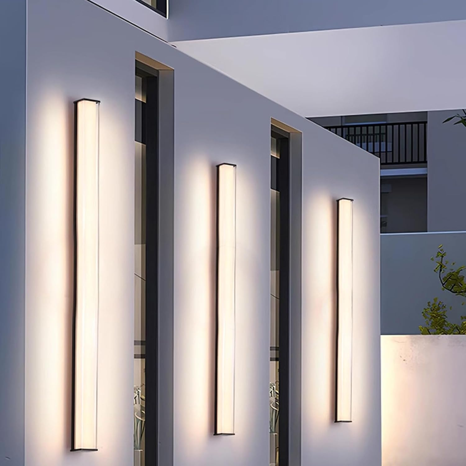 LED Wall Light Outdoor/Indoor Decorative Wall Lamp IP65 Waterproof Wall Sconce Long Strip Design Wall Lighting Modern Aluminium Black for Balcony Garden Hallway (Warm Light,30Cm) XXZ image number 1