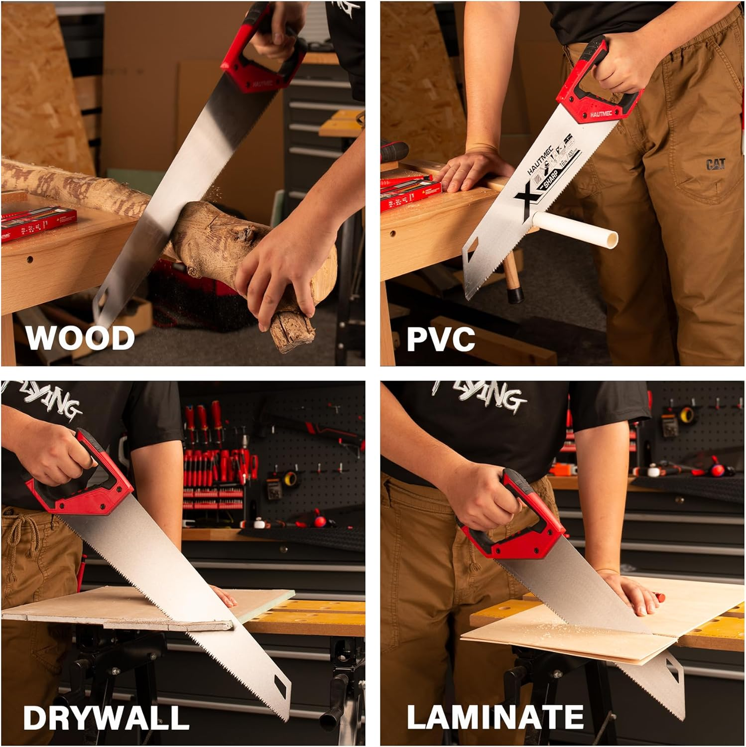 HAUTMEC X-Sharp 18 In. Universal Hand Saw - 7 TPI Universal Cuts Wood Saw - Professional Universal Saws for Wood, Laminate and Plastic - Ripcut and Crosscut Saw, HT0151 image number 6