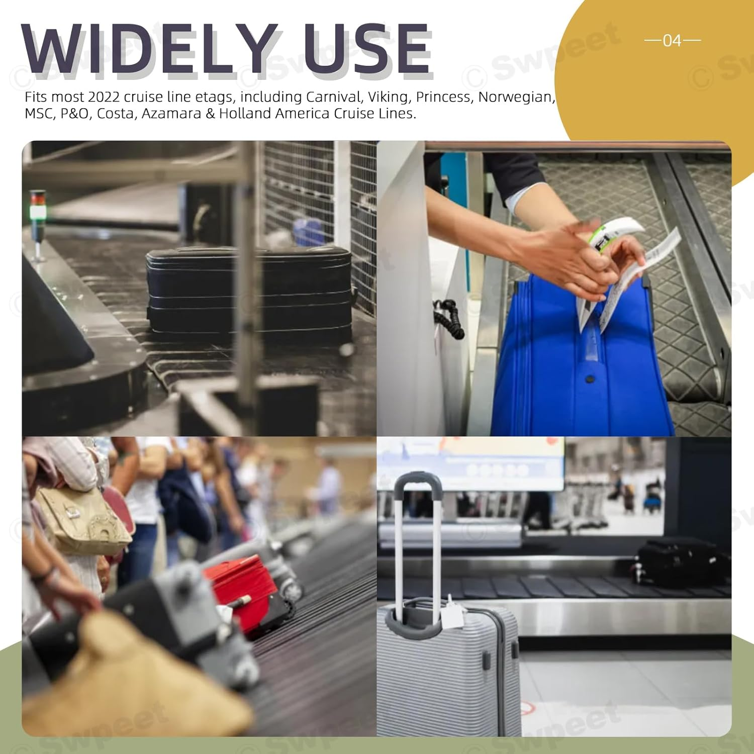 Swpeet 20Pcs Cruise Luggage Tags Clear Tags Cruise Travel Essentials with Steel Loops, Royal Caribbean Luggage Tag Holders Fits for All Royal Caribbean Ships and Celebrity Cruise image number 1