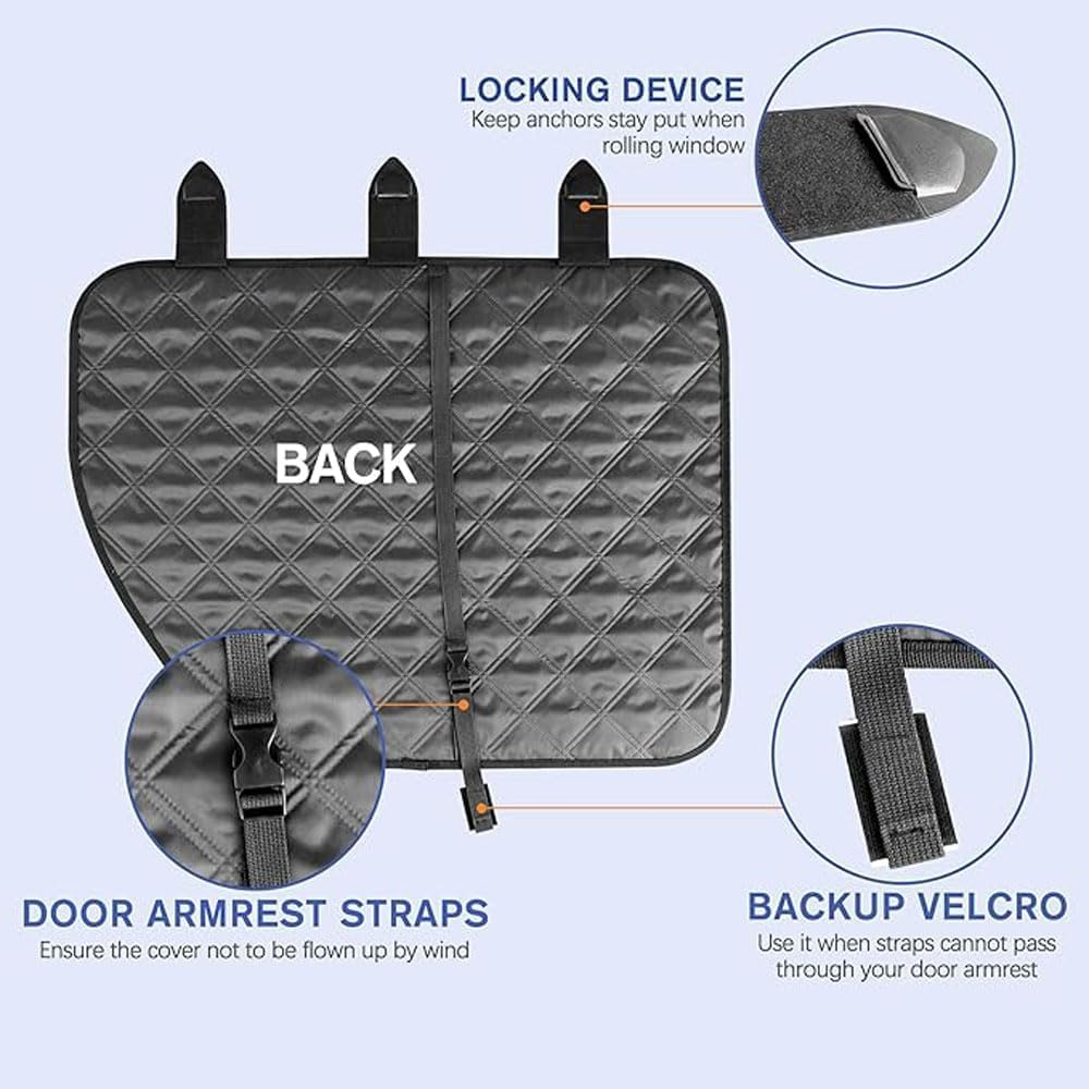 1 Pair Waterproof and Anti-Slip Car Door Protector for Dogs, Scratch Guard Pet Car Accessories for Vehicle, Black Oxford and PP, Dog Car Window Protector to Prevent Scratching image number 1