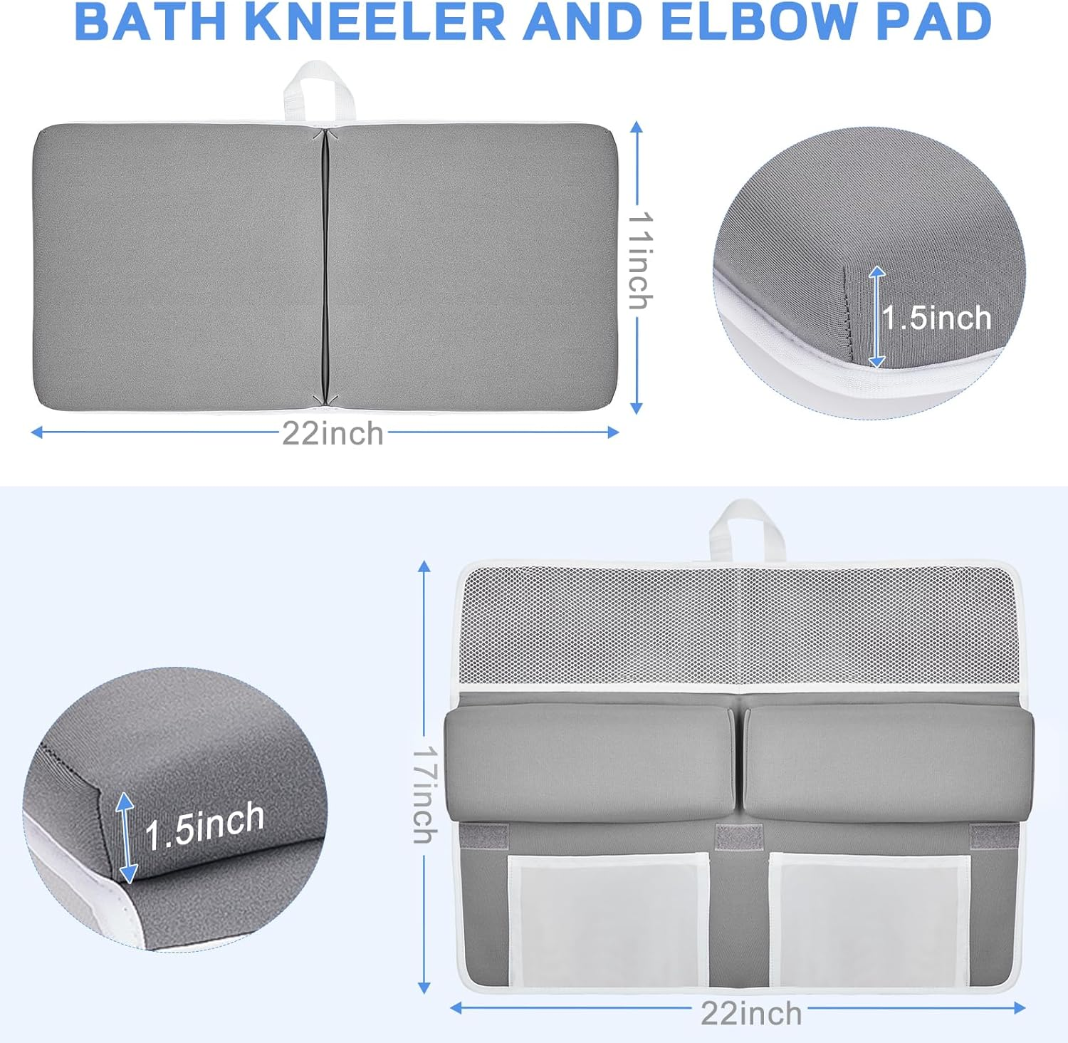 Baby Bath Kneeler and Elbow Rest Pad Set, Bathtub Kneeling Pad & Mat, Baby Accessories for Bath, Relieve Your Knees and Elbows image number 3