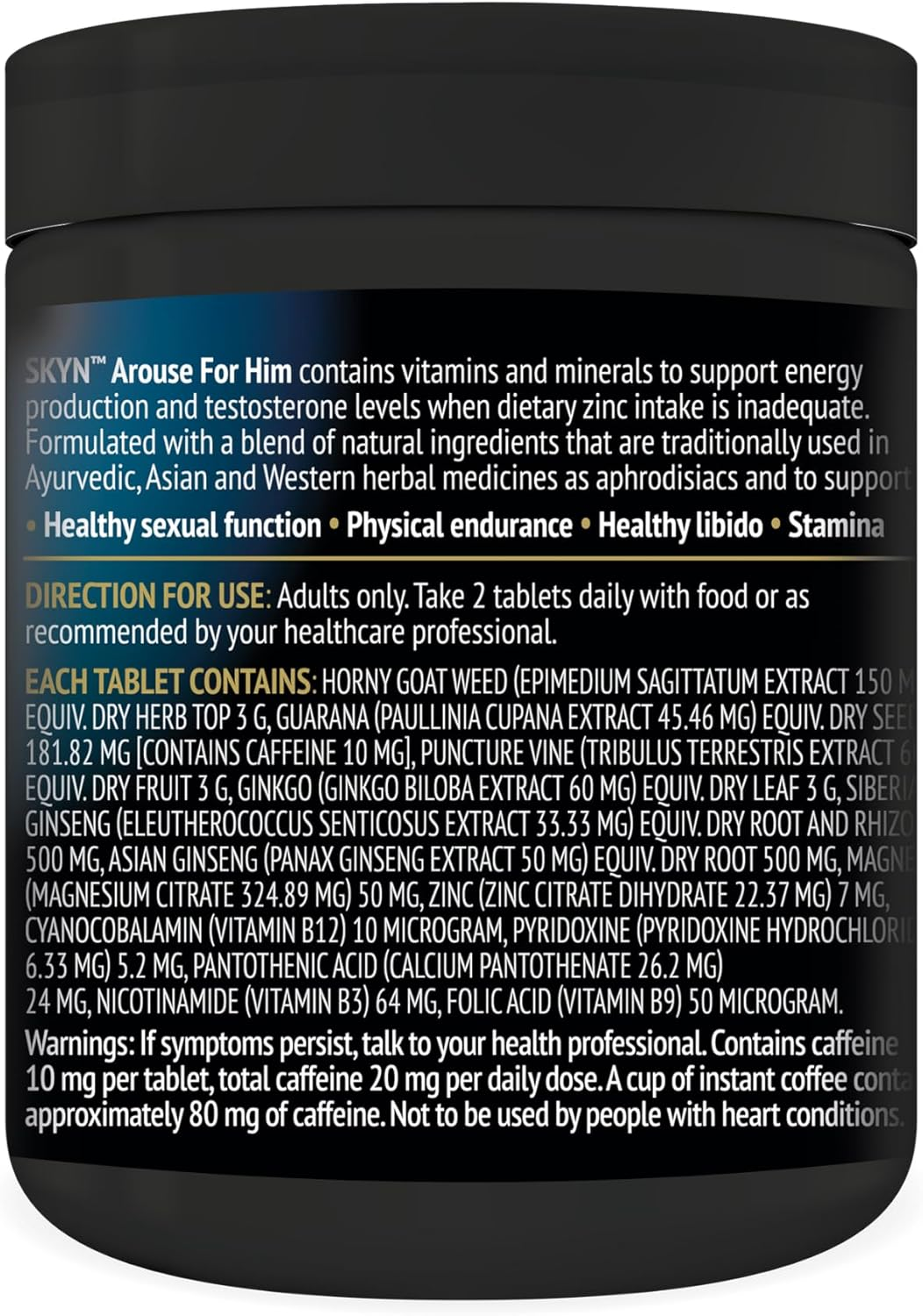 SKYN&trade; Arouse&trade; for Him Libido Supplements 60 Tablets image number 3