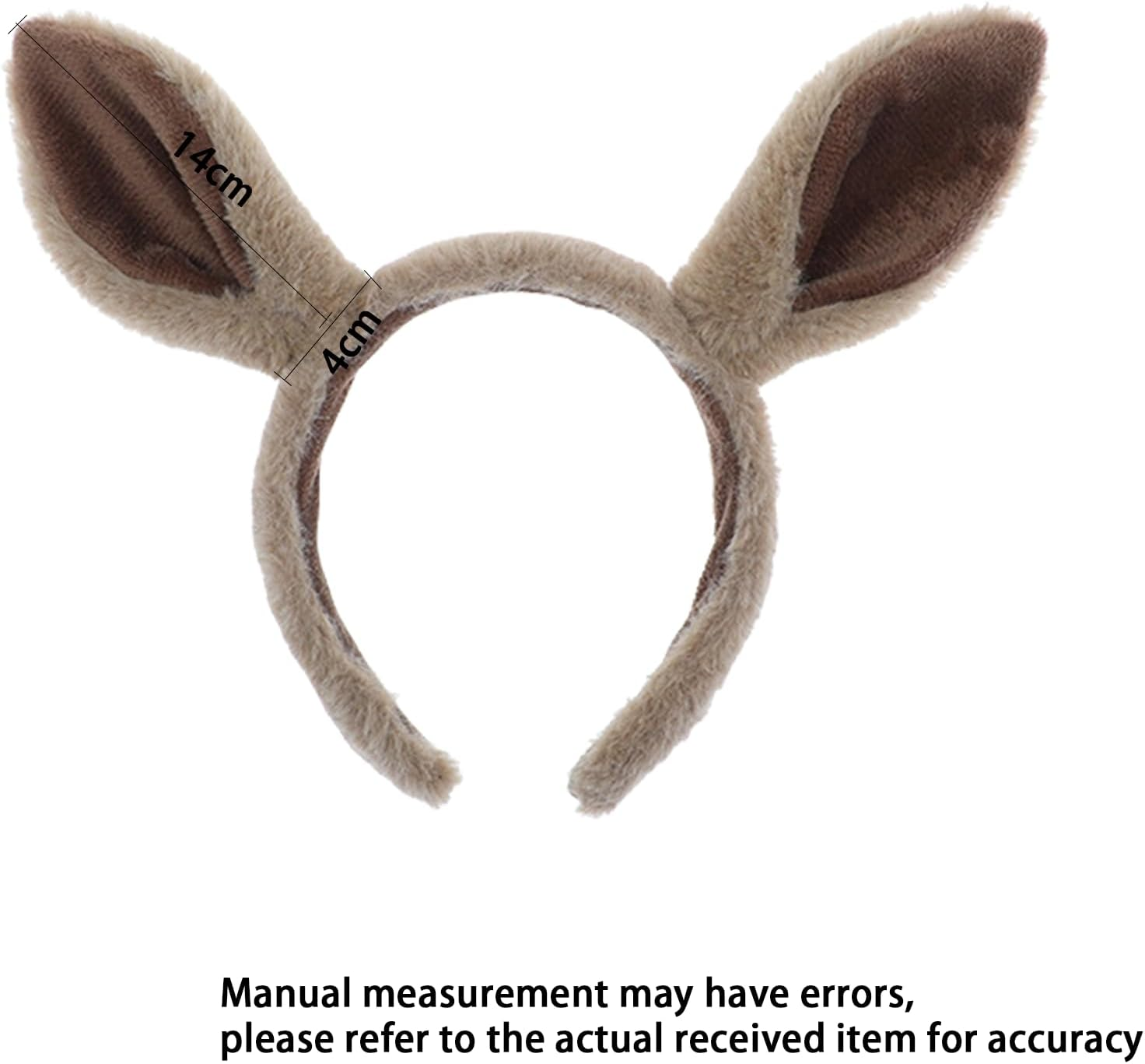 2 Pack Cute Plush Horse Ears Headband Animal Hairbands Costume Accessories image number 3