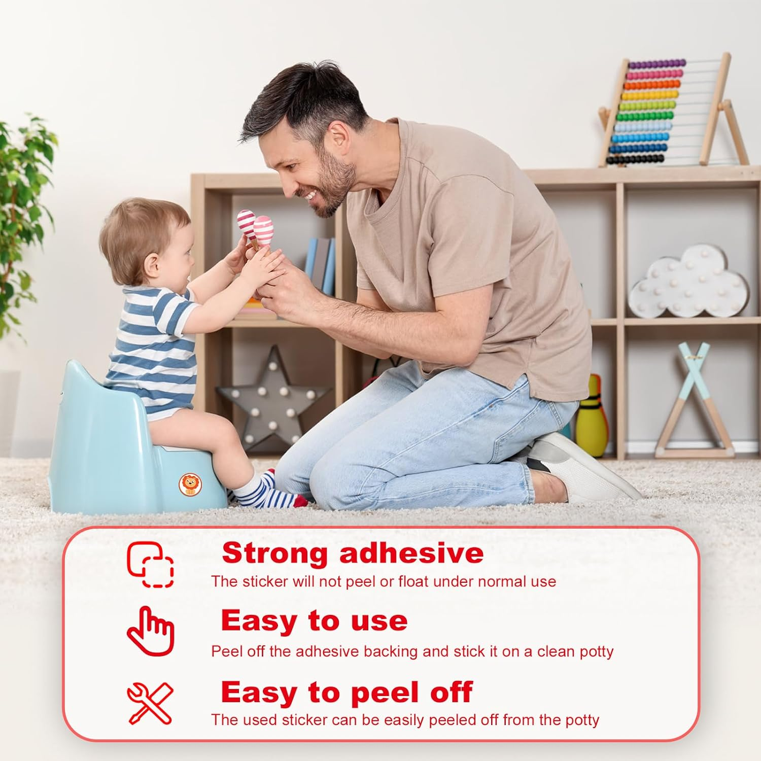 30Pcs Potty Training Stickers, Animal Cartoon Potty Stickers, Multicolor, PVC Material, Heat Resistant, Reusable, Indoor Use image number 4