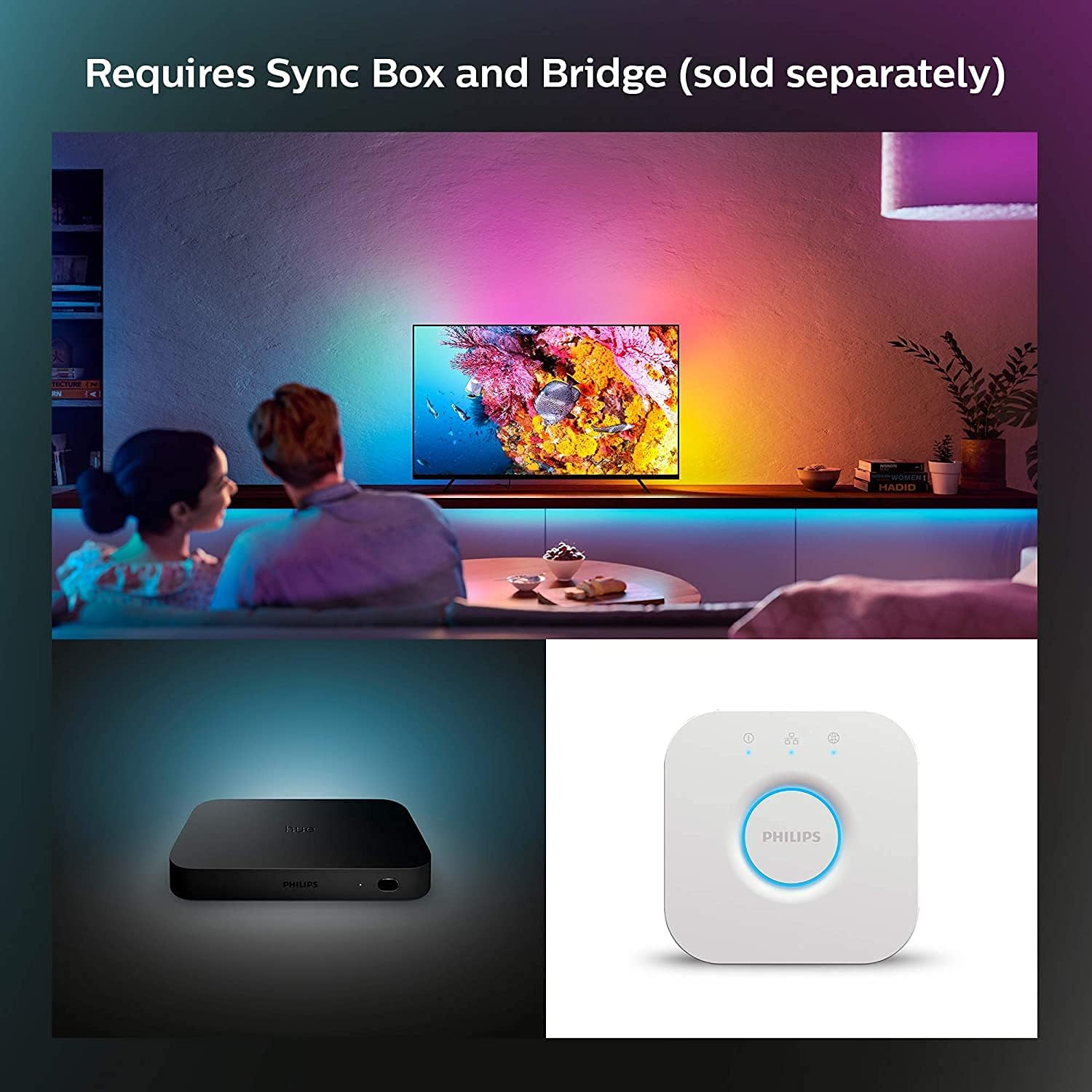 Philips Hue Gradient Light Strip Compatible with Alexa and Google Assistant image number 1