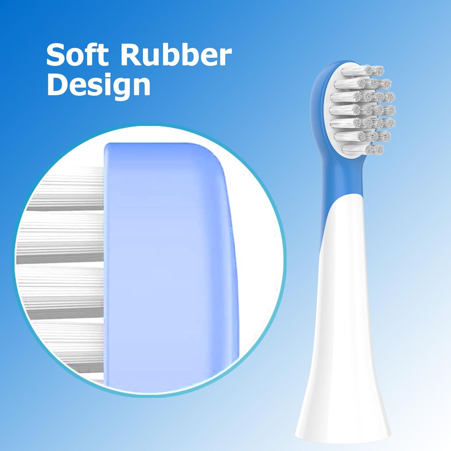 Kids Replacement Toothbrush Head Compatible with Philips Sonicare Kids Electric Toothbrush HX6321, HX6340, HX6032/94, HX6321, HX6042, 8 Pack Soft Brush Replacement Heads for 3+ Years Old Child - Blue image number 3