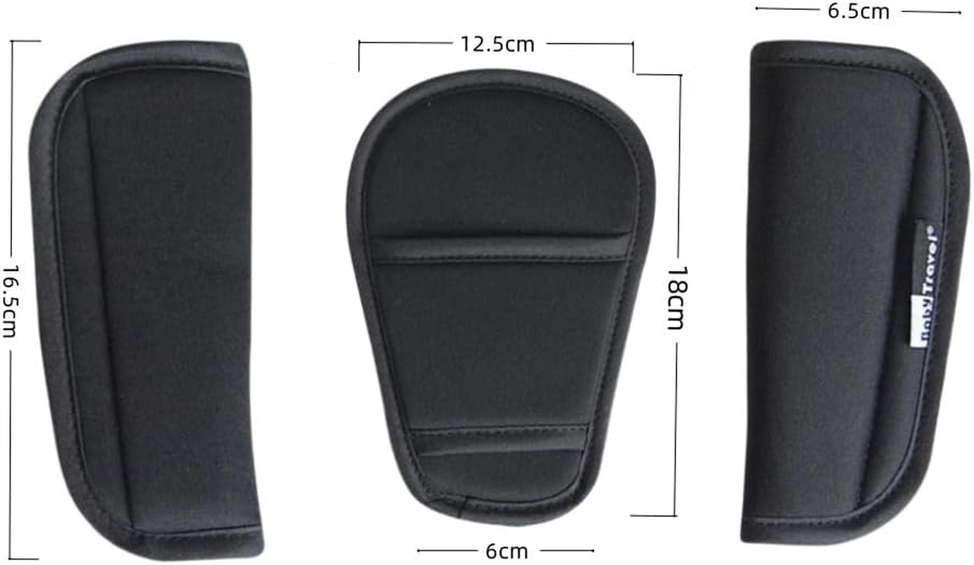Seat Belt Shoulder Pad,Belts Pads Shoulder Strap Baby Stroller Car Seat Strap Universal Baby Stroller Car Seat Strap Covers Soft Seat Belt Cushion Fits Most Car Seat(Black) image number 1