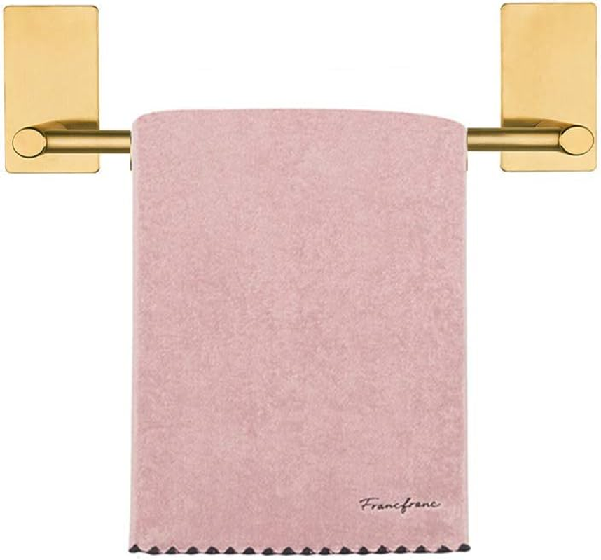 Nearmoon Self Adhesive Bathroom Towel Bar- Stainless Steel Bath Wall Shelf Rack Hanging Towel Stick on Sticky Hanger Contemporary Style, NO Drilling (Matte Black Finish, 16-Inch Towel Rack)