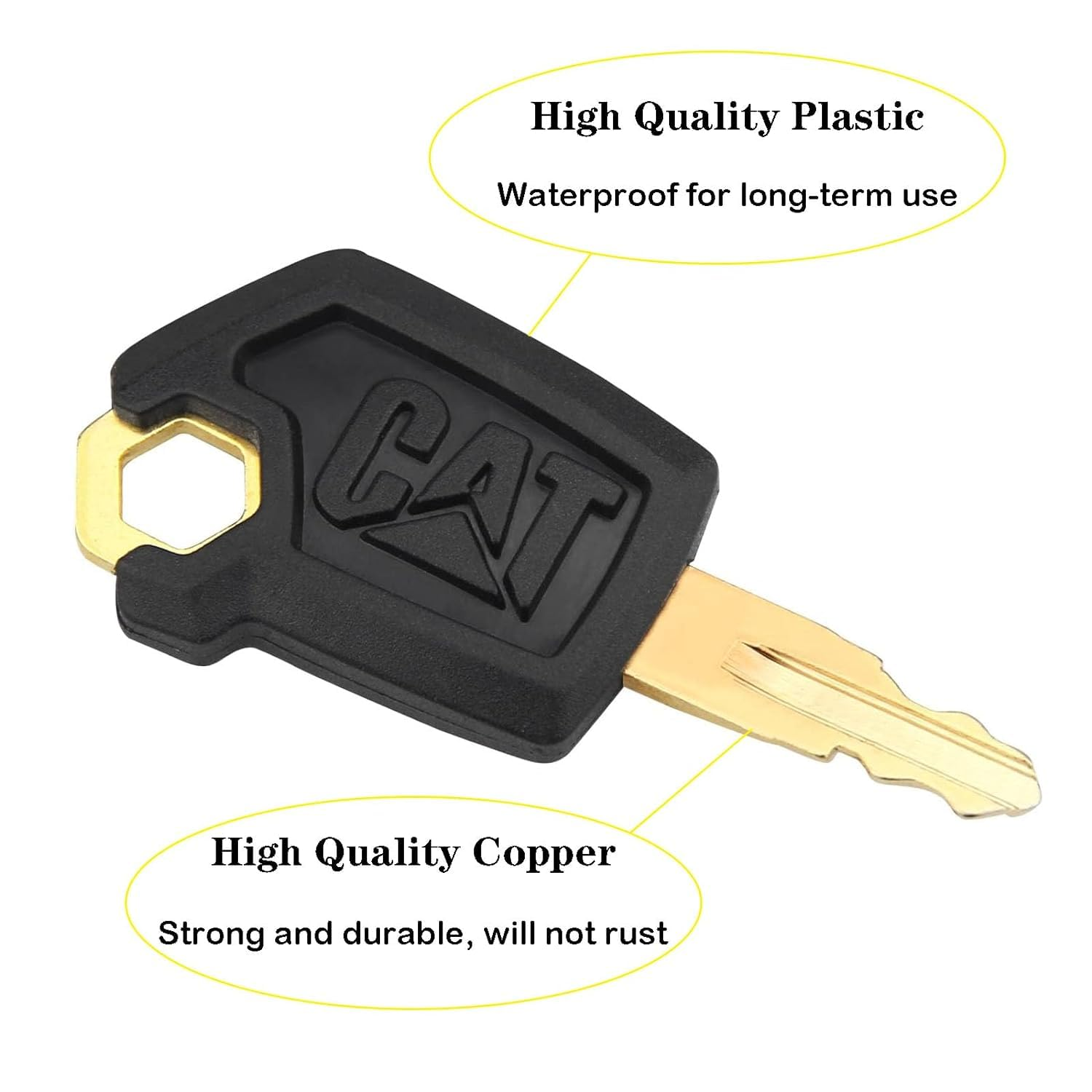 Yharnamite 10 Pcs Cat 5P8500 Equipment Key Set, Caterpillar Excavator Equipment Keys, Universal Construction Machinery Keys, Heavy Equipment Ignition Switch Keys image number 2