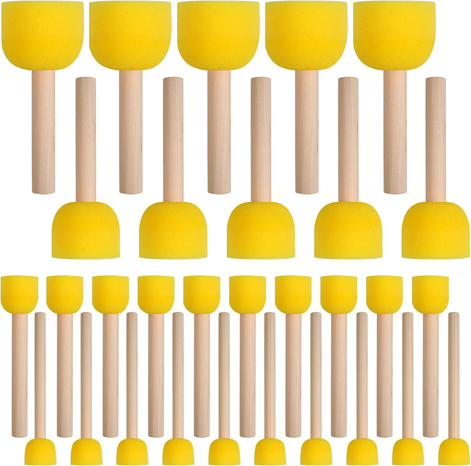 30 Pcs round Sponges Brush Set, round Sponge Brushes for Painting, Paint Sponges for Acrylic Painting, Painting Tools for Kids Arts and Crafts (4 Sizes) image number 5
