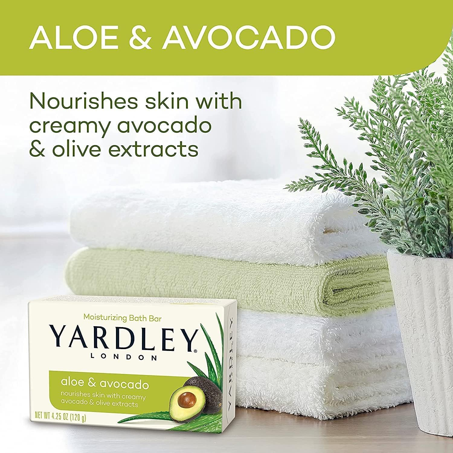 Yardley London Naturally Moisturising Bath Bar Aloe & Cucumber 130Ml - Buy Packs and save (Pack of 4) image number 3