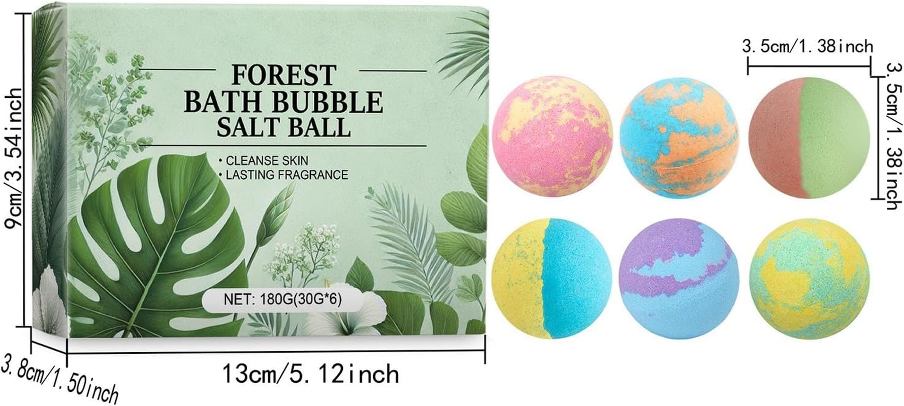 Znutc Natural Bath Balls | Fragrance Bath Balls - Bath Balls Bubbles, Moisturizing Bath Balls for Skin Smoothing with Long-Lasting Natural Fragrance image number 6