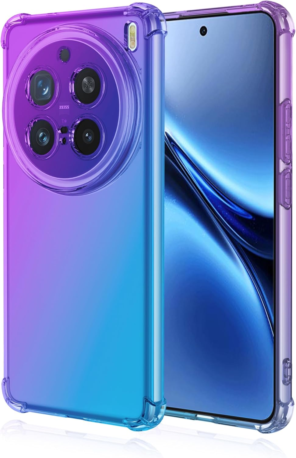 COMAKU Vivo X200 Pro Case - Ultralight Slim TPU Mobile Phone Case with Shockproof Protection, Stylish, Transparent Gradient Design for Vivo X200 Pro - Purple Blue