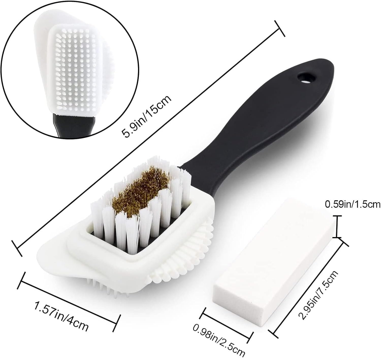 THJOPOKEEL Suede & Nubuck Leather 4 Way Cleaning Caring Brush Shoe & Boots Cleaner Essential Kit with Extra 2 Erasers image number 5