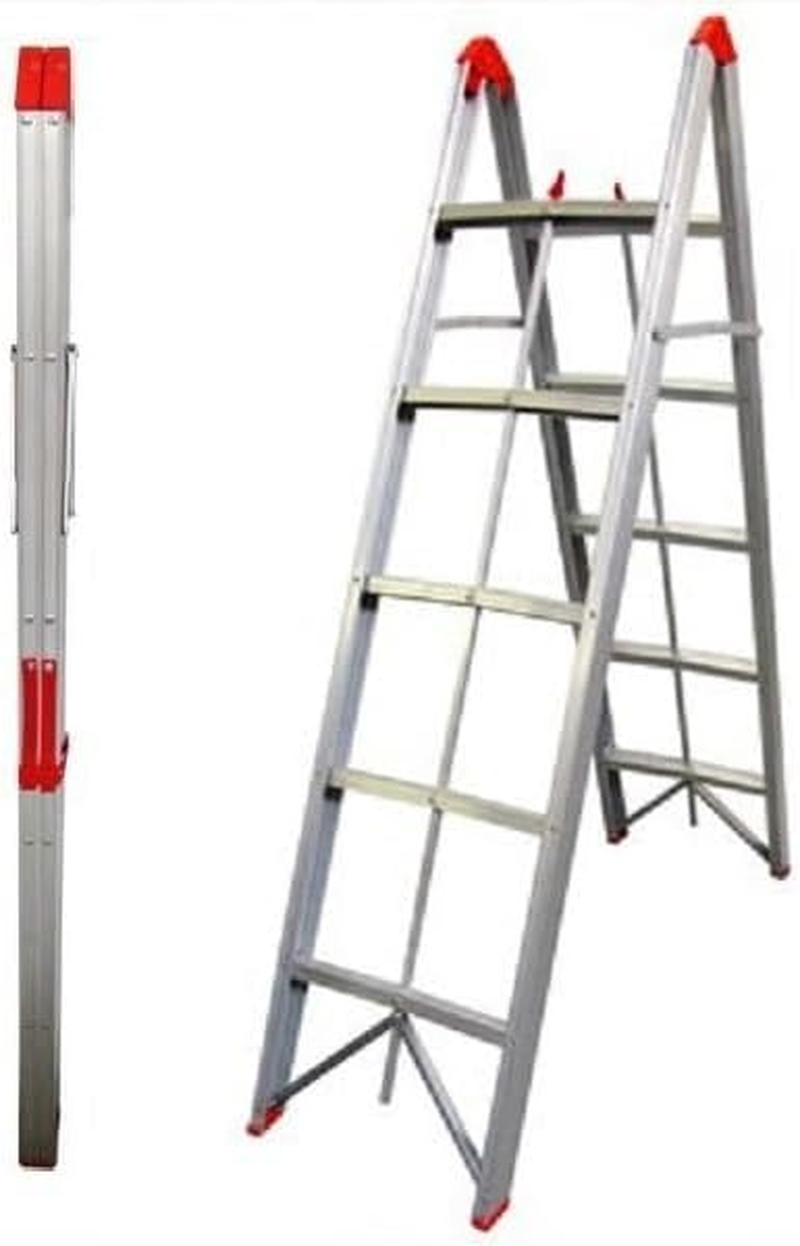 TRA Australia 5 Step Aluminium Collapsible Box Stick Ladder with Carry Bag