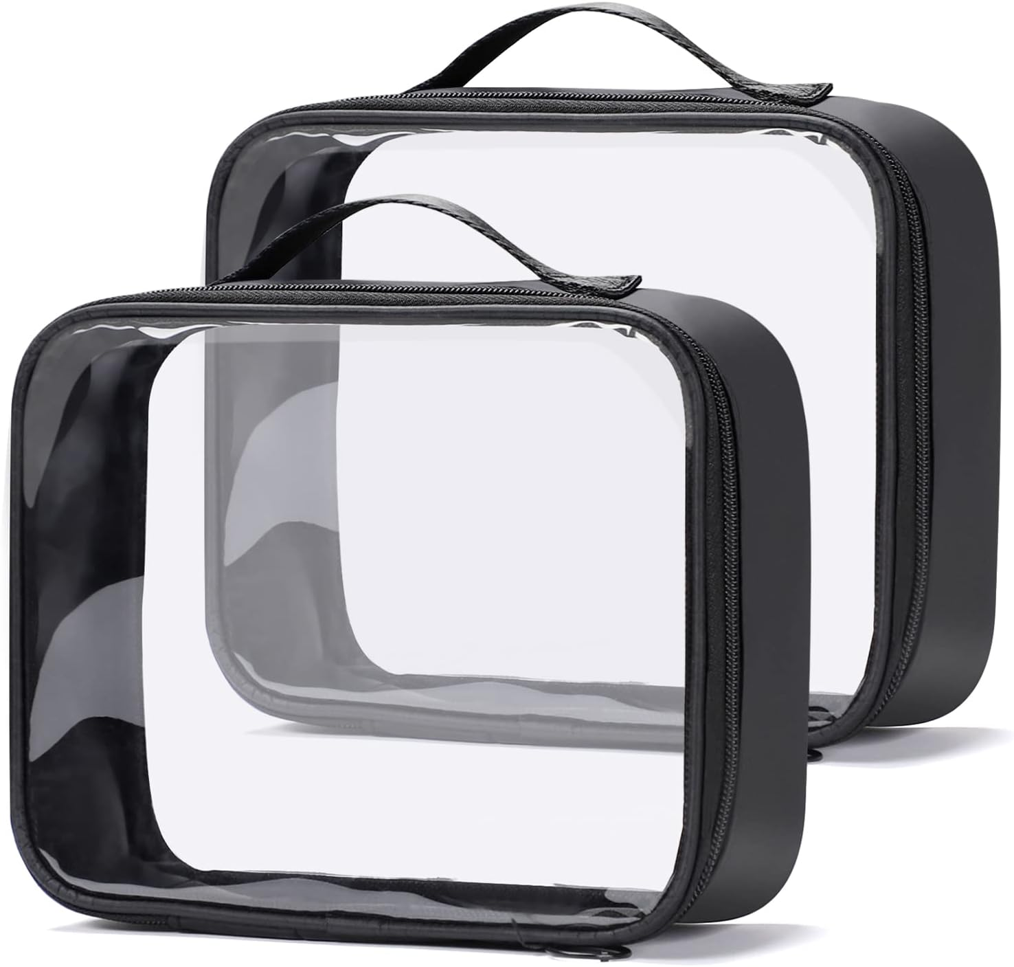 Sightor Clear Makeup Bag, 2Pcs TSA Approved Toiletry Bag Air Travel Cosmetic Bag Quart Size PVC Travel Toiletries Bag for Women Men image number 5