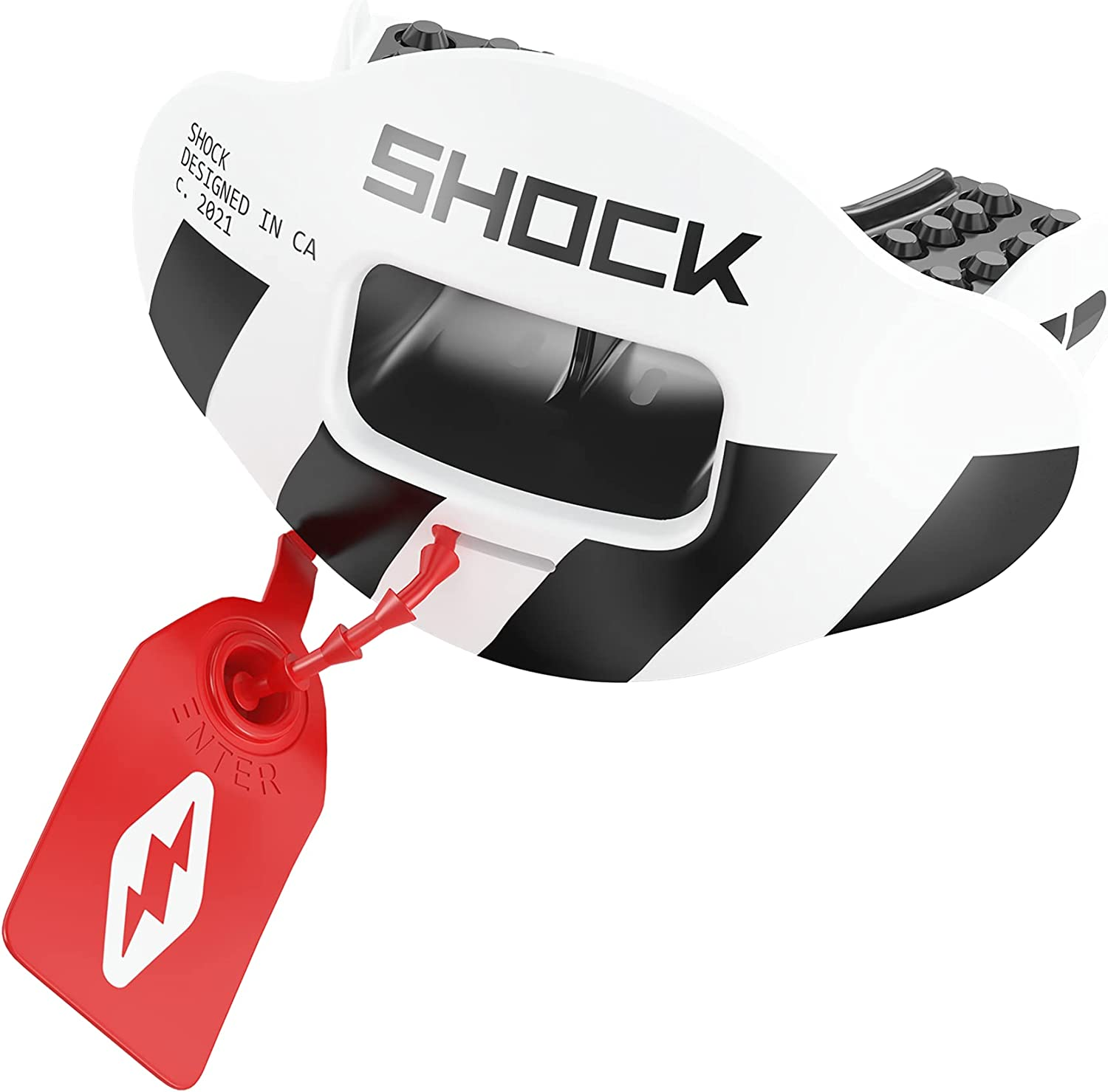 Shock Doctor Max Airflow 2.0 Lip Guard/Mouth Guard. Football Mouthguard 3500. for Youth and Adults OSFA. Breathable Wide Opening Mouthpiece. Helmet Strap Included