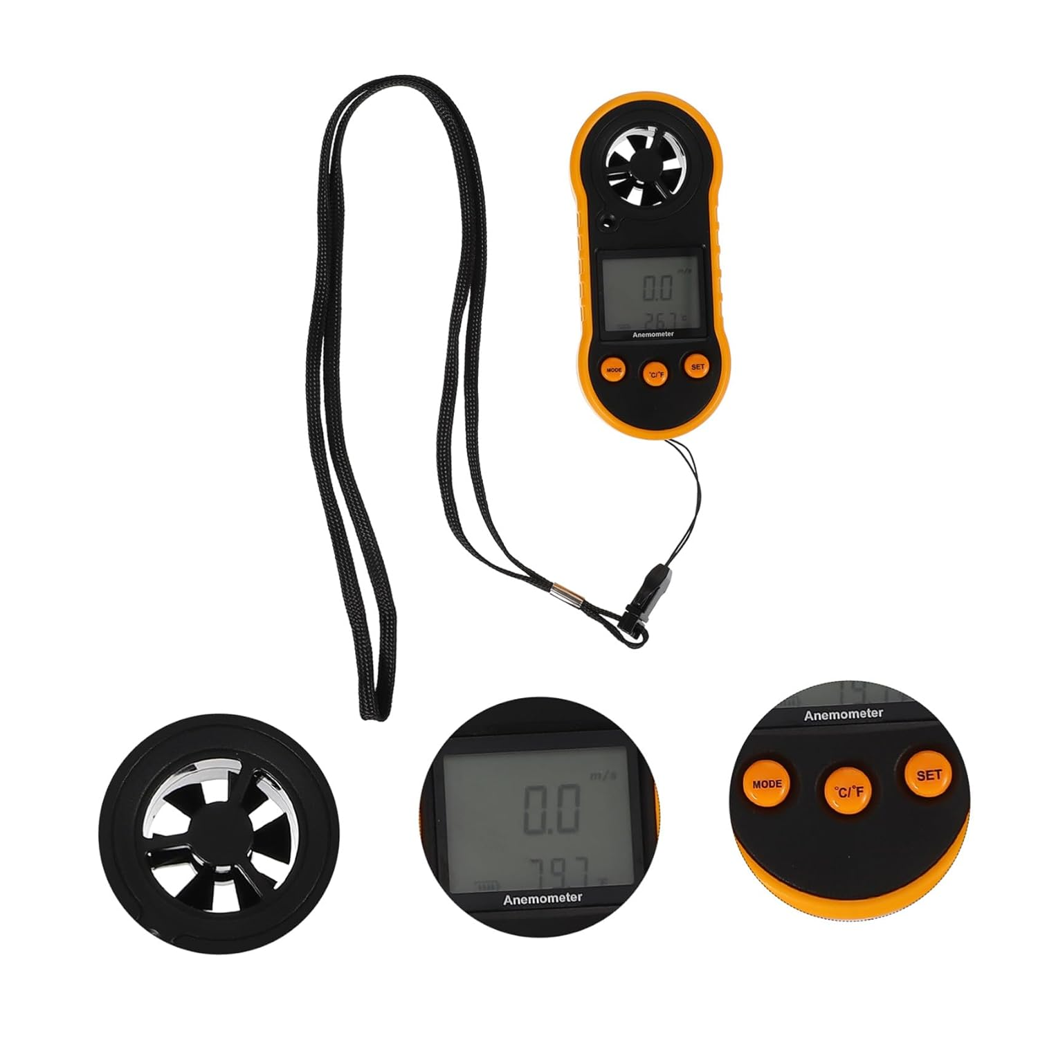 VICASKY Digital Handheld Anemometer with Screen Display High Precision Air Velocity and Temperature Measurement Wind Speed for HVAC Portable One-Handed Airflow Gauge image number 6