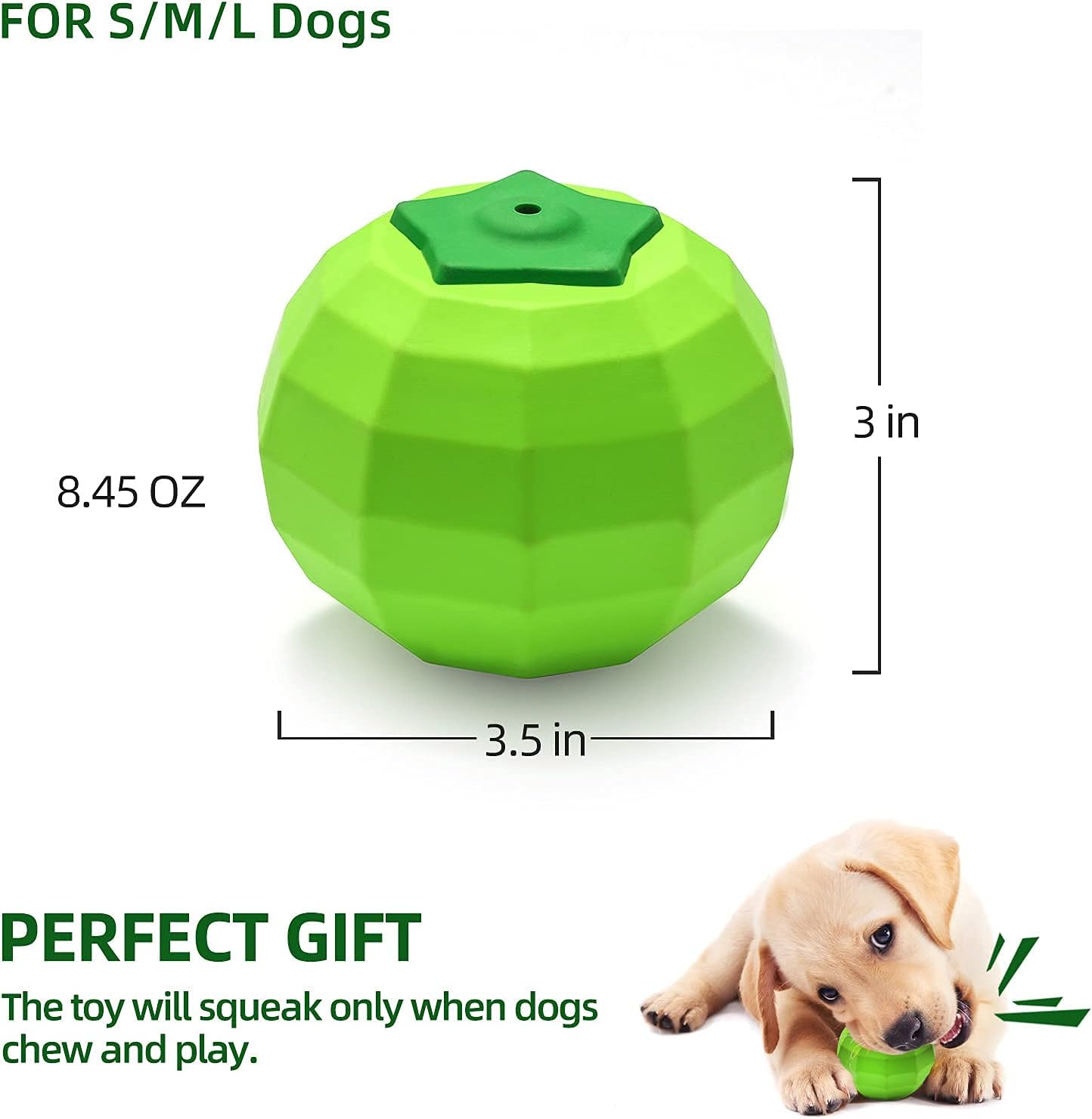 Dog Squeaky Toys for Aggressive Chewers Large Breed Balls Interactive Dog Ball Toy Almost Indestructible Tough Durable for Medium Small Dogs Puppy Chew Toys Teeth Cleaning with Natural Rubber image number 4