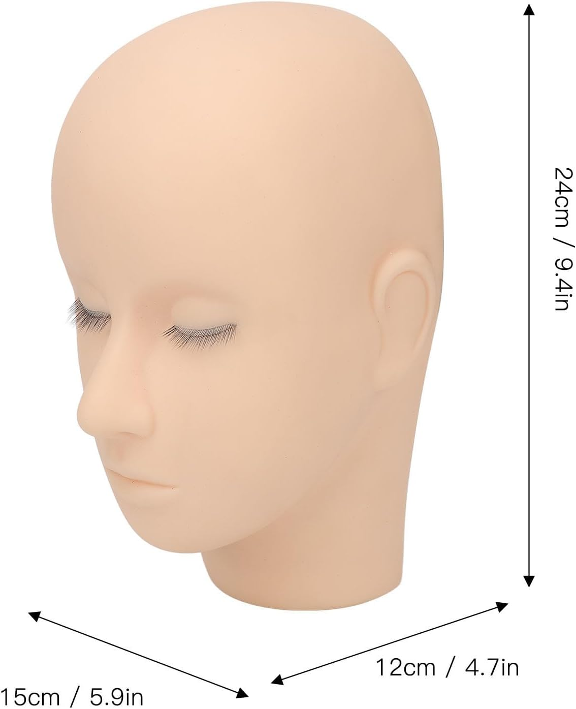 Lash Mannequin Head 3 Layers Safe Soft Silicone, High Simulation Makeup Practice Head for Salon Massage Training, 3 Layer Lash Mannequin Head, Eyelash Mannequin Head image number 4