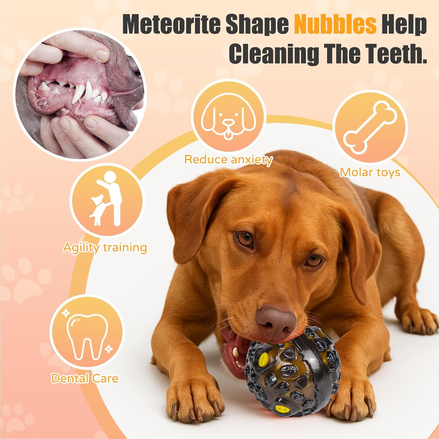 Interactive Dog Toy,Squeaky Giggling Sound,Durable for Small Medium Large Dogs,Tough Dog Ball Chew Toy,The Best Interactive Toy Ball for Dogs and Cats (Yellow) - Yellow image number 3