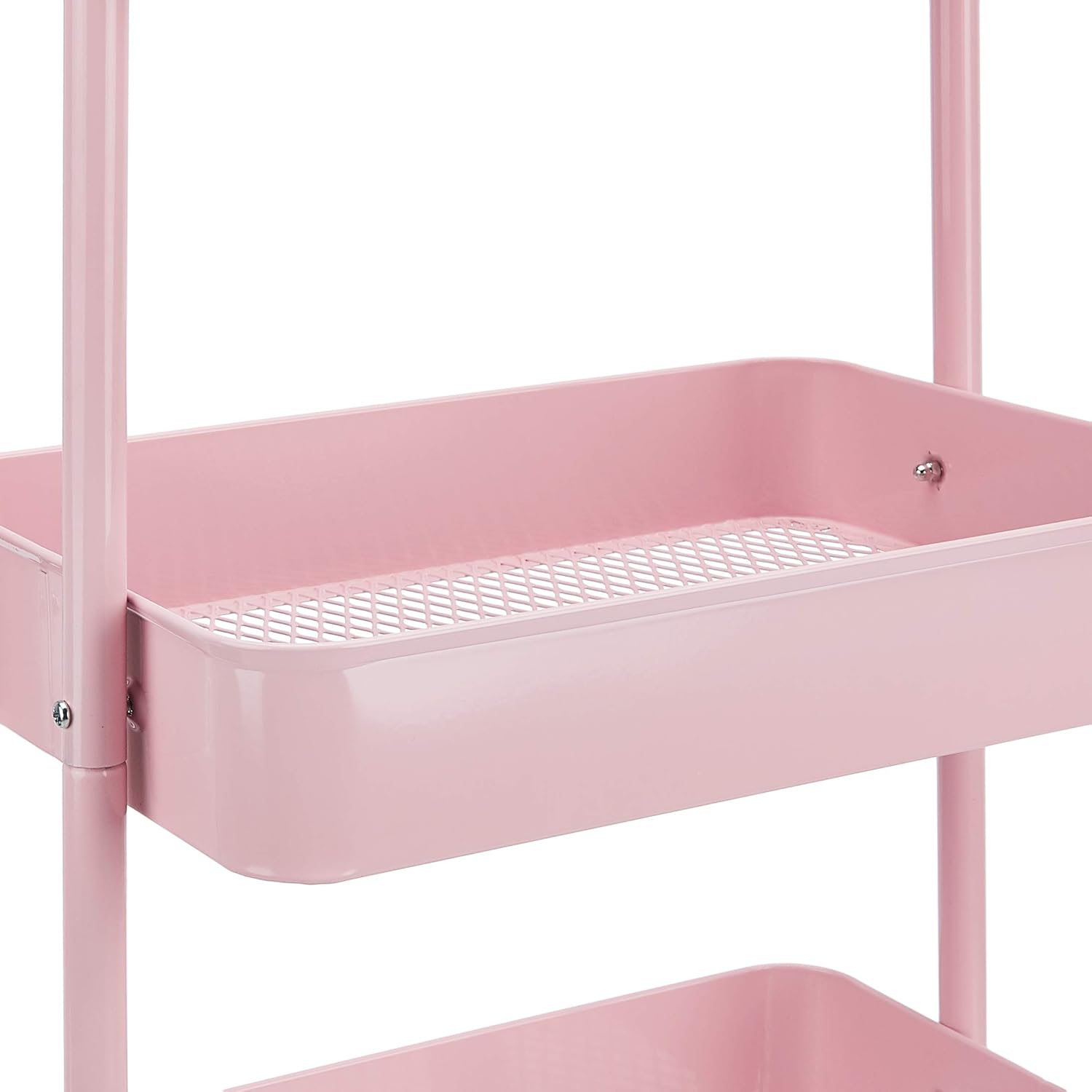 Amazon Basics 3-Tier Rolling Utility or Kitchen Cart - Dusty Pink image number 3