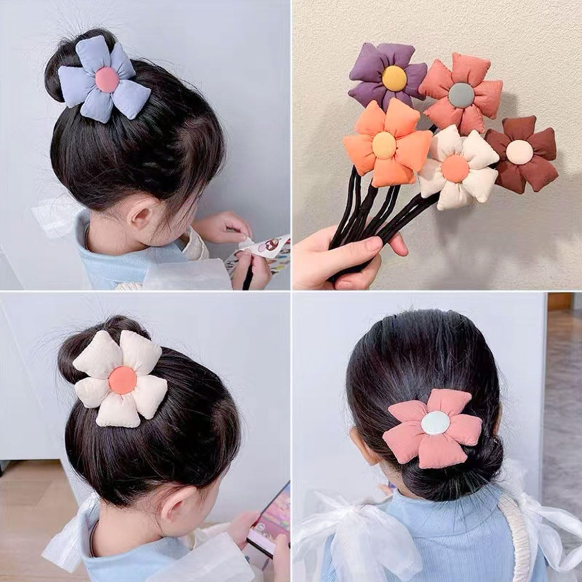 Traziewell Bun Maker Flower Hair Bun Maker Women'S Doughnut Hair Bun Maker Hair Styling Tool Hair Bun Shaper Set for Children Girls Women 0208 image number 5