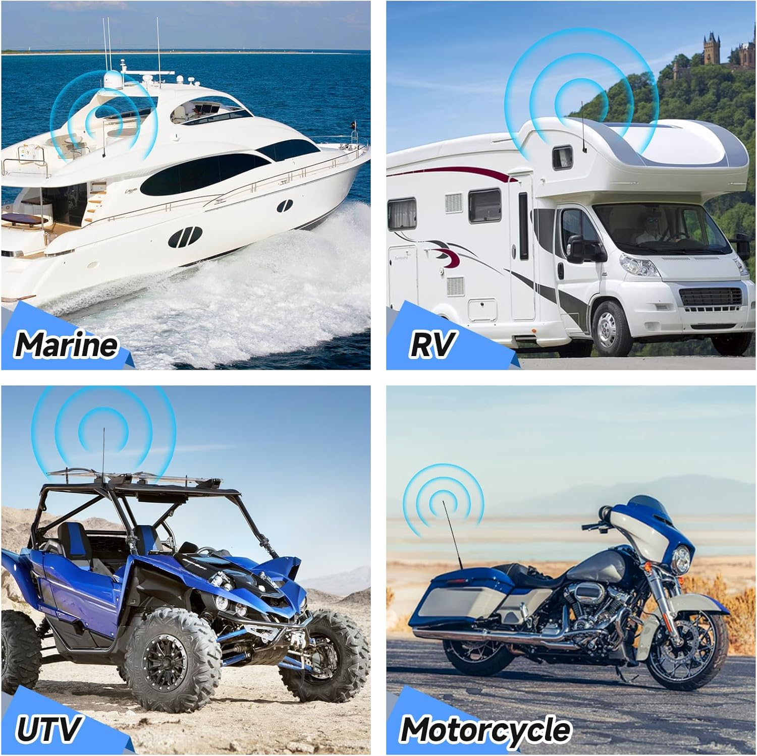 Eightwood Waterproof Marine Boat Radio Antenna 46Cm, AM/FM Stereo Antenna Mast Replacement with Mount Base for Boat Car Tractor RV ATV UTV Motorcycle Yacht Pontoon image number 6