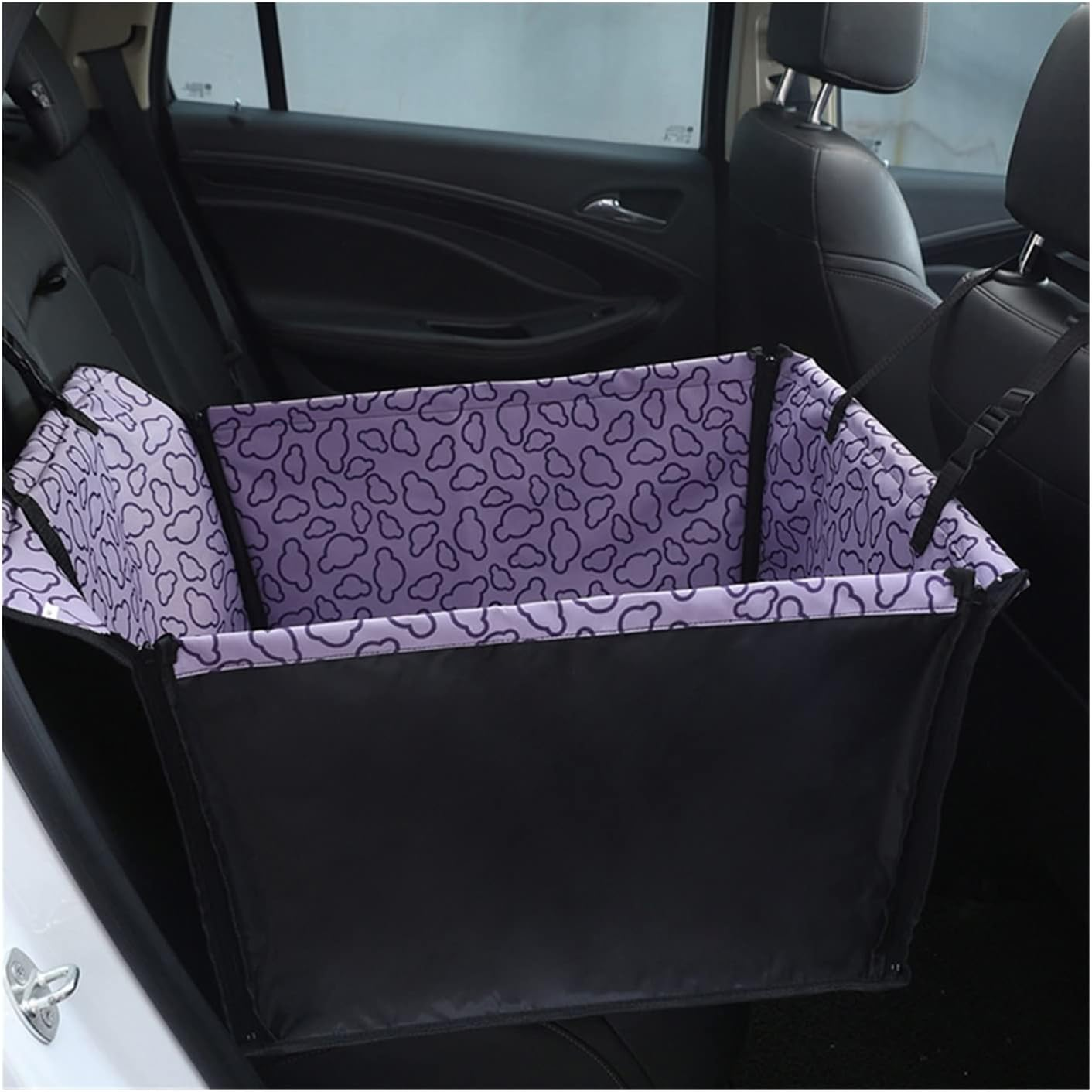 Dog Car Seat Cover Pet Carrier Dog Car Seat Cover Cushion Suspension Mattress Carrying Dog Travel Car Seat Bag Dog Hammock(Size:C-Blue Bones) image number 2