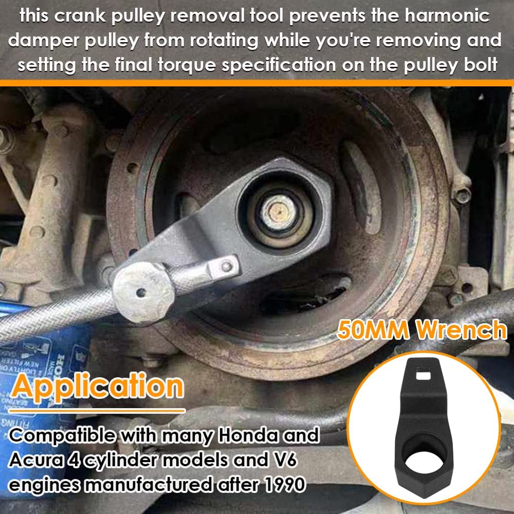 Yoursme 19Mm Harmonic Balancer Socket 77080 & 50Mm Crankshaft Crank Pulley Wrench Holder for Honda and Acura Engines image number 6