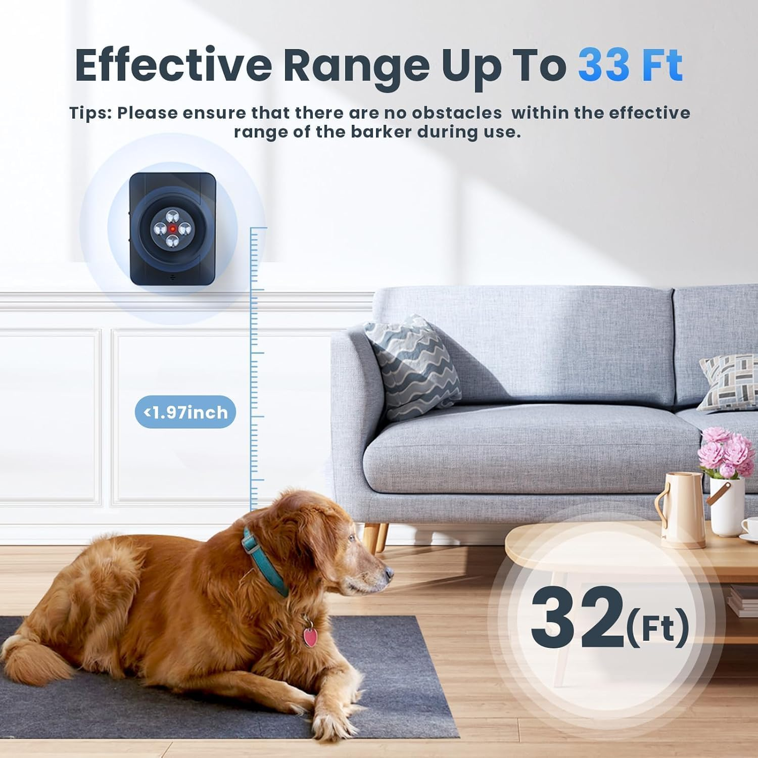 Anti Barking Device, Sonic Dog Bark Deterrent Devices with 3 Ultrasonic Levels 10KHZ-25KHZ, anti Bark Device for Dogs Work Range up to 33Ft, Dog Barking Control Devices for All Size Dogs image number 1