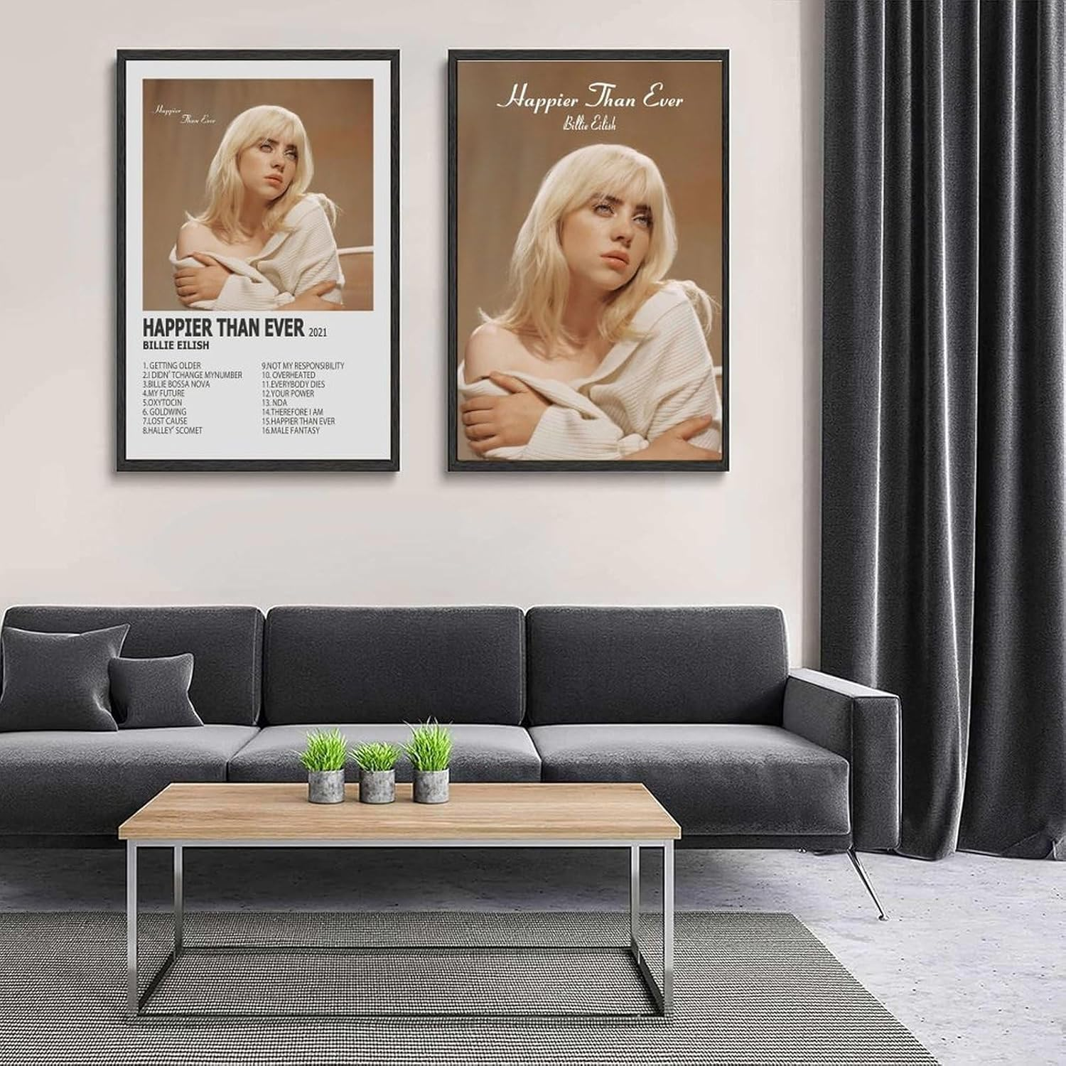 Music Billie Album Eilish Posters Poster a Set of 2 Canvas Posters Room Aesthetic Festival Gift Family Bedroom Decor Wall Art Home08X12Inch(20X30Cm) Style image number 1